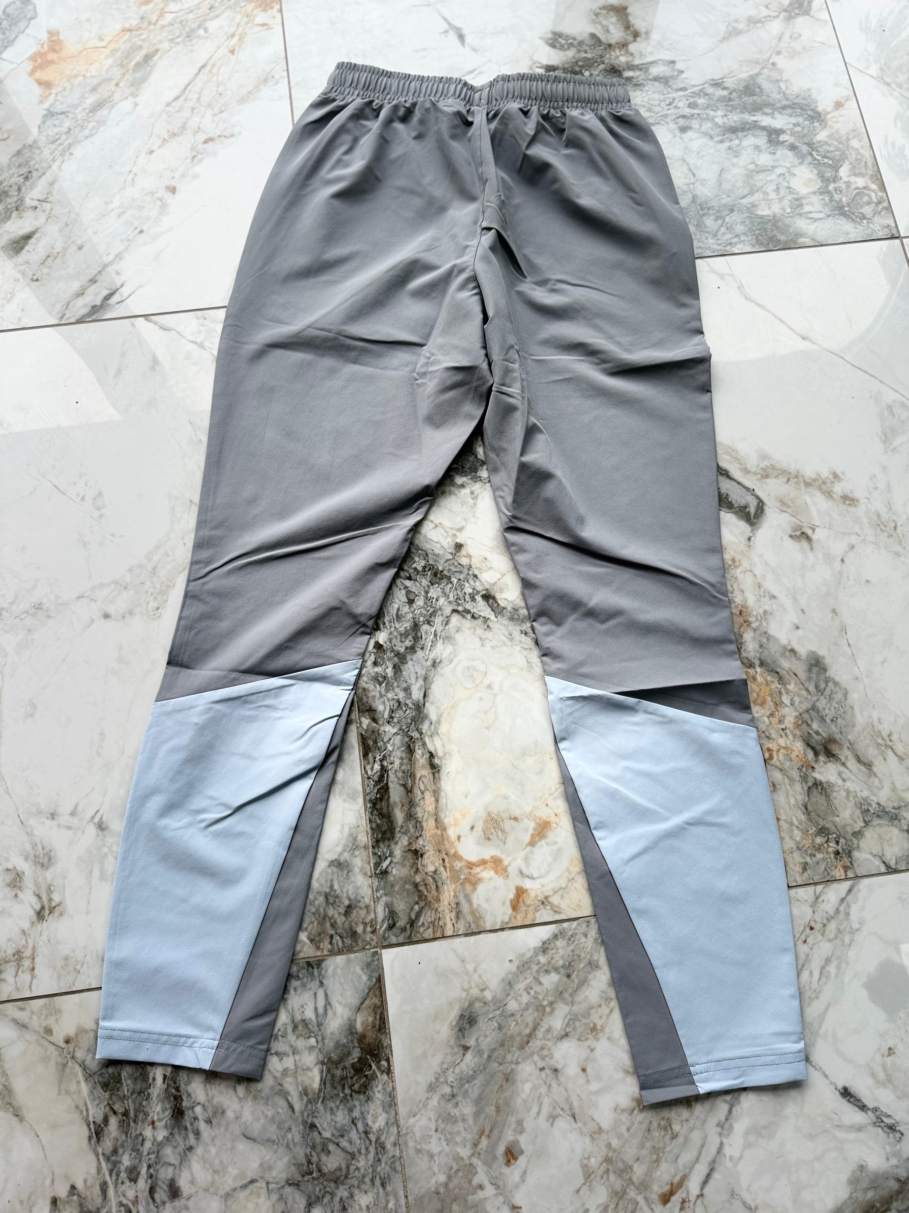 Montirex Men's Grey/Light Blue Polyester Track Pants Pockets MENS XS