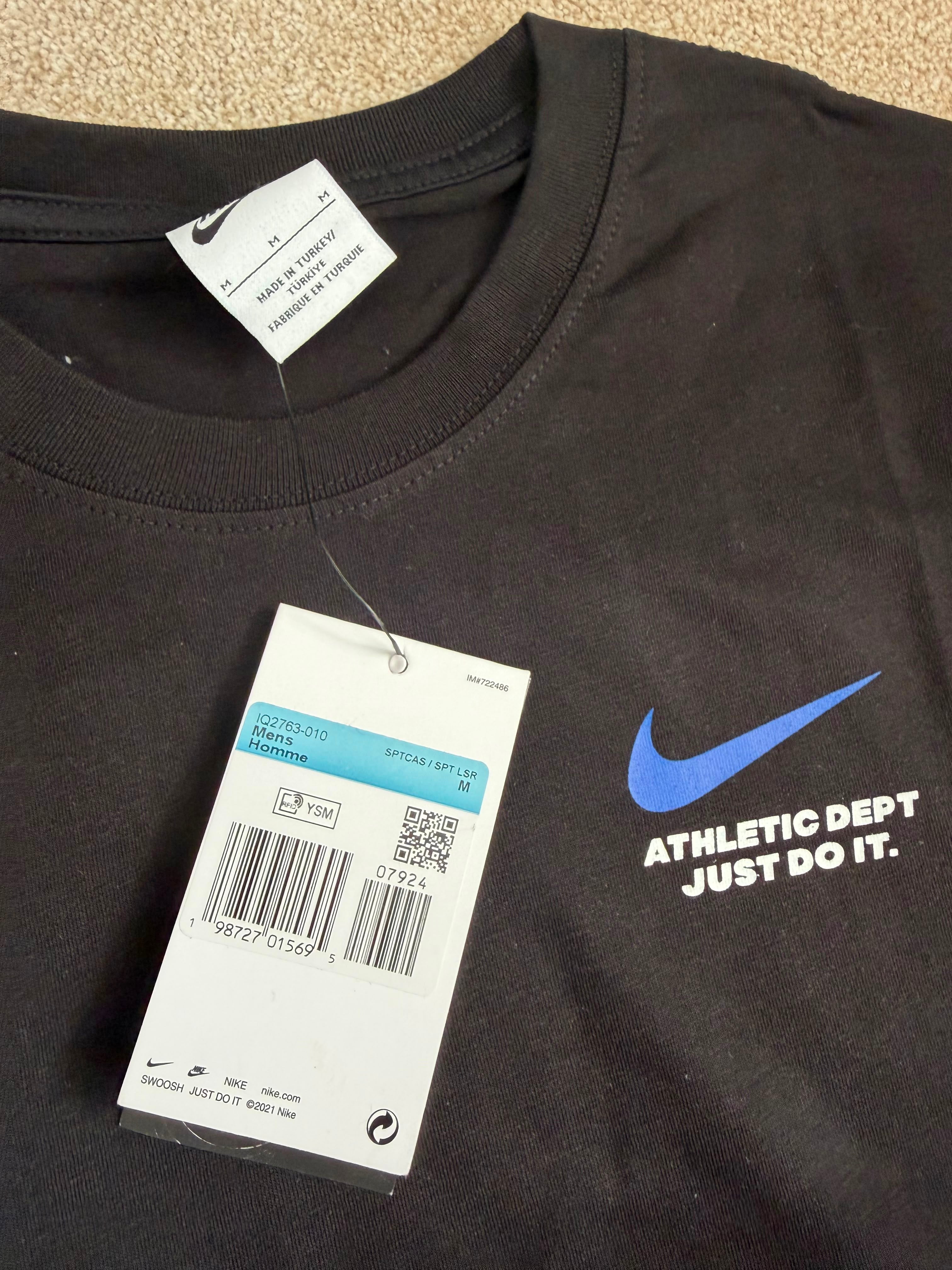 Nike Athletic Dept Just Do It Logo 2pc T-Shirt & Shorts Set Black/Blue MEDIUM