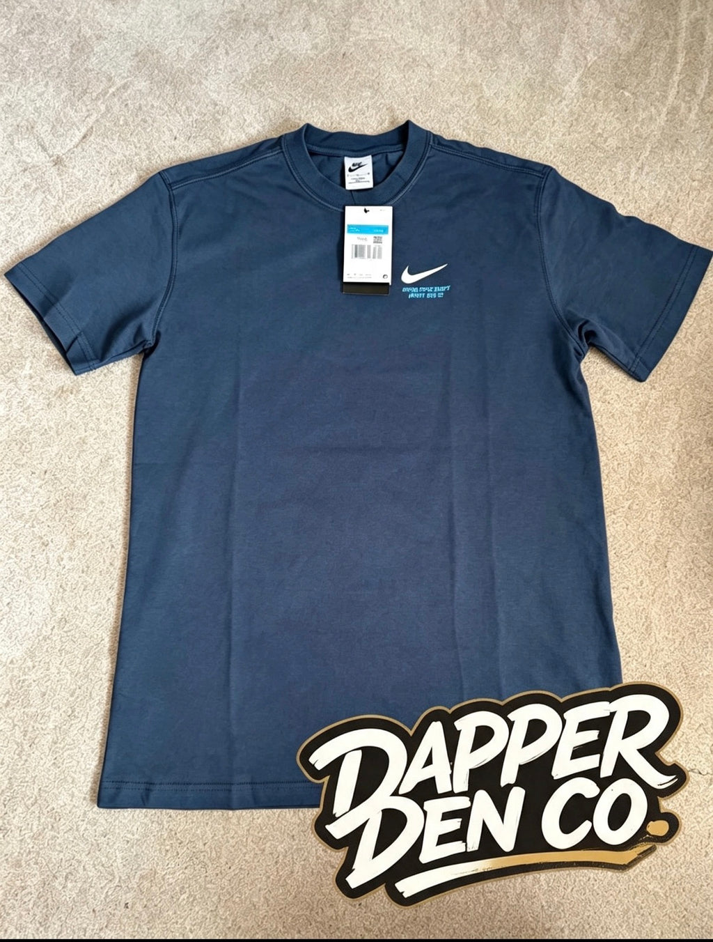 Nike Men’s Blue Athletic Dept Just Do It Logo Graphic Crew Neck T-Shirt M