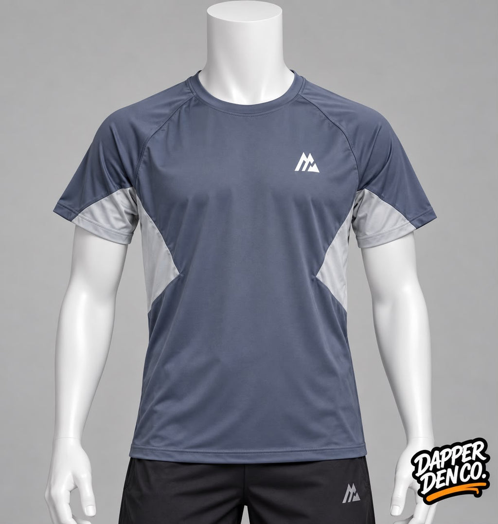 Montirex Men's Grey Polyester enduranceBreathable Logo Crew Neck TShirt Size XS