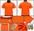 Nike Dri-FIT Men's Orange Polyester Breathable Crew Neck miler Running T-Shirt 2XL