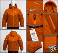 Nike Running Men's Orange Hooded Full Zip Windbreaker Jacket Reflective M
