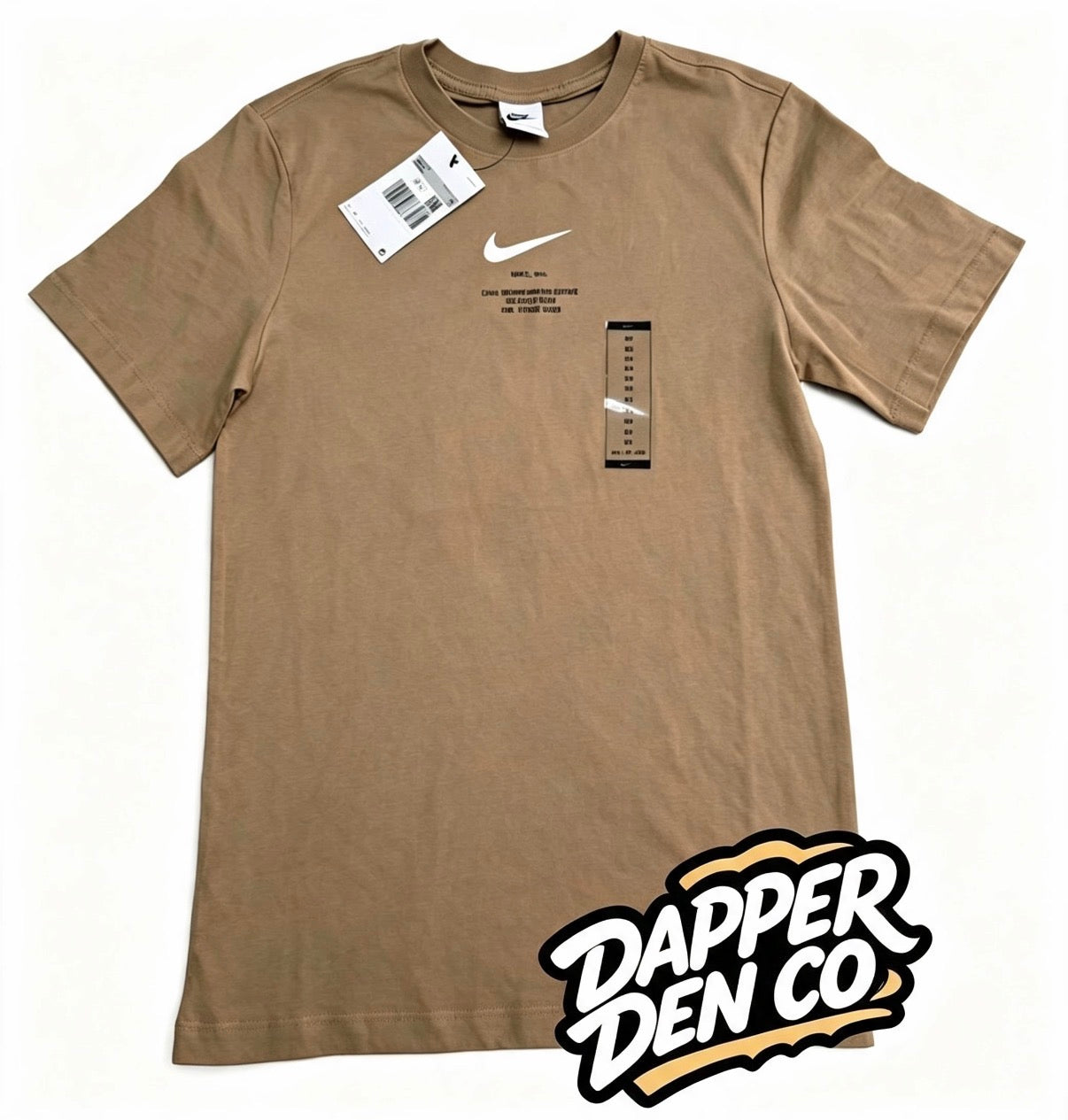 Nike Men’s Beige Logo Graphic Print Crew Neck Short Sleeve T-Shirt XS