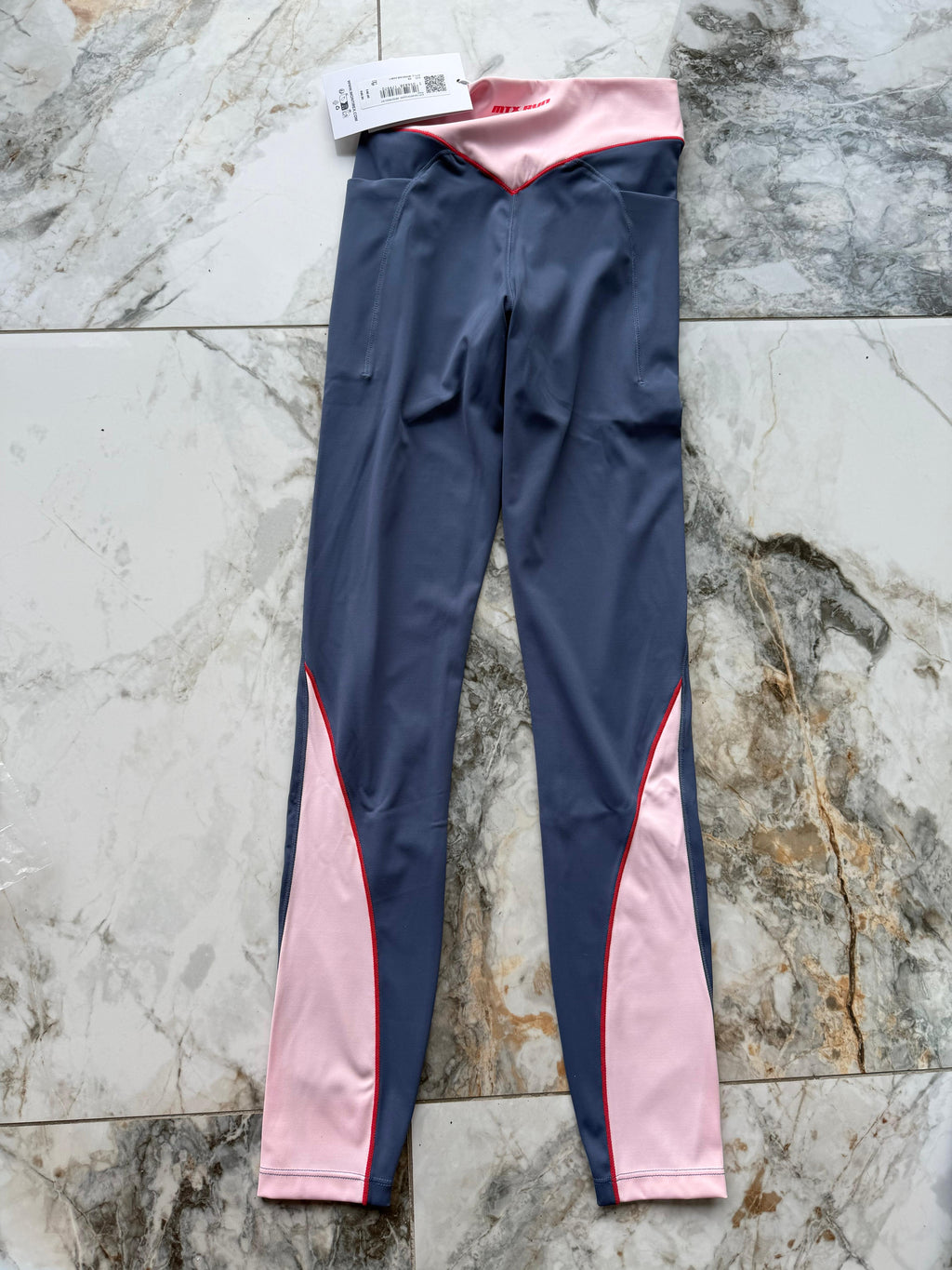 Montirex MTX Run Colourblock High Rise Ankle Leggings Pockets XS Blue/Pink