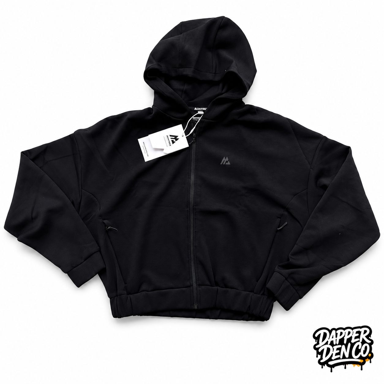 Montirex Womens Black Full Zip Hooded powder Hoodie  Size XS MTXW1426-001-1