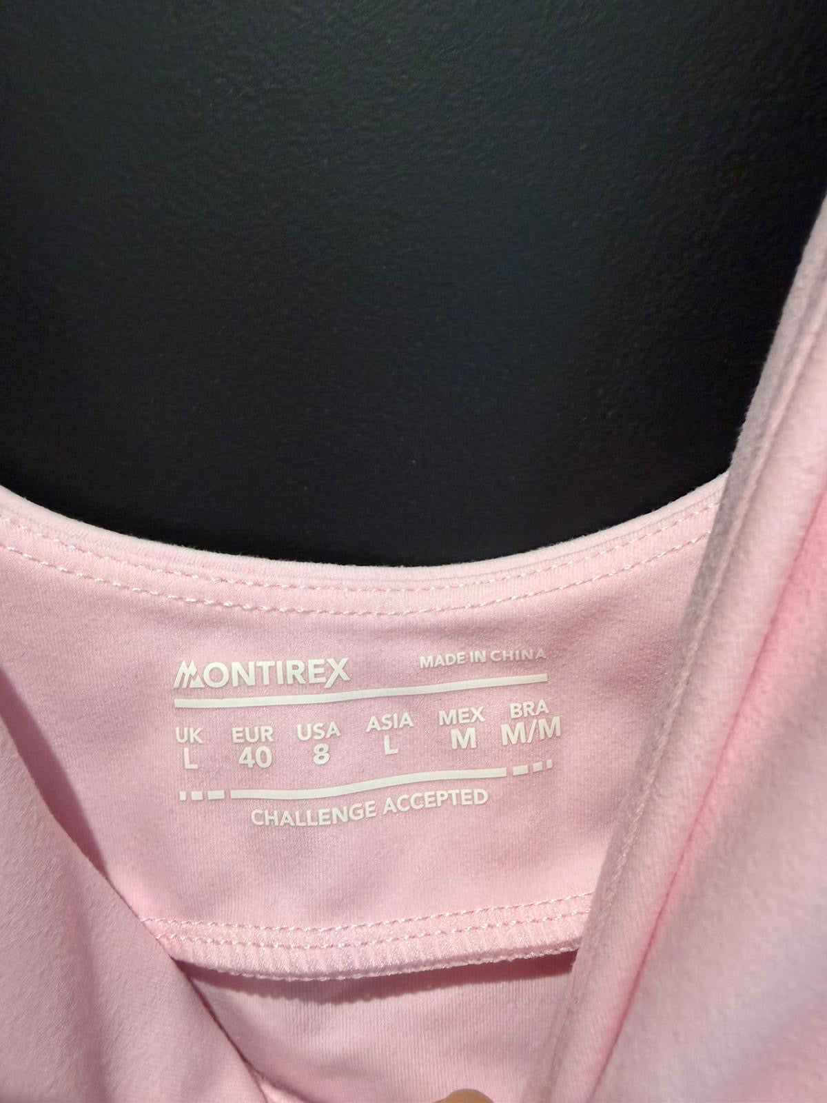 Montirex Womens powder tank light pink size Large brand new with tags