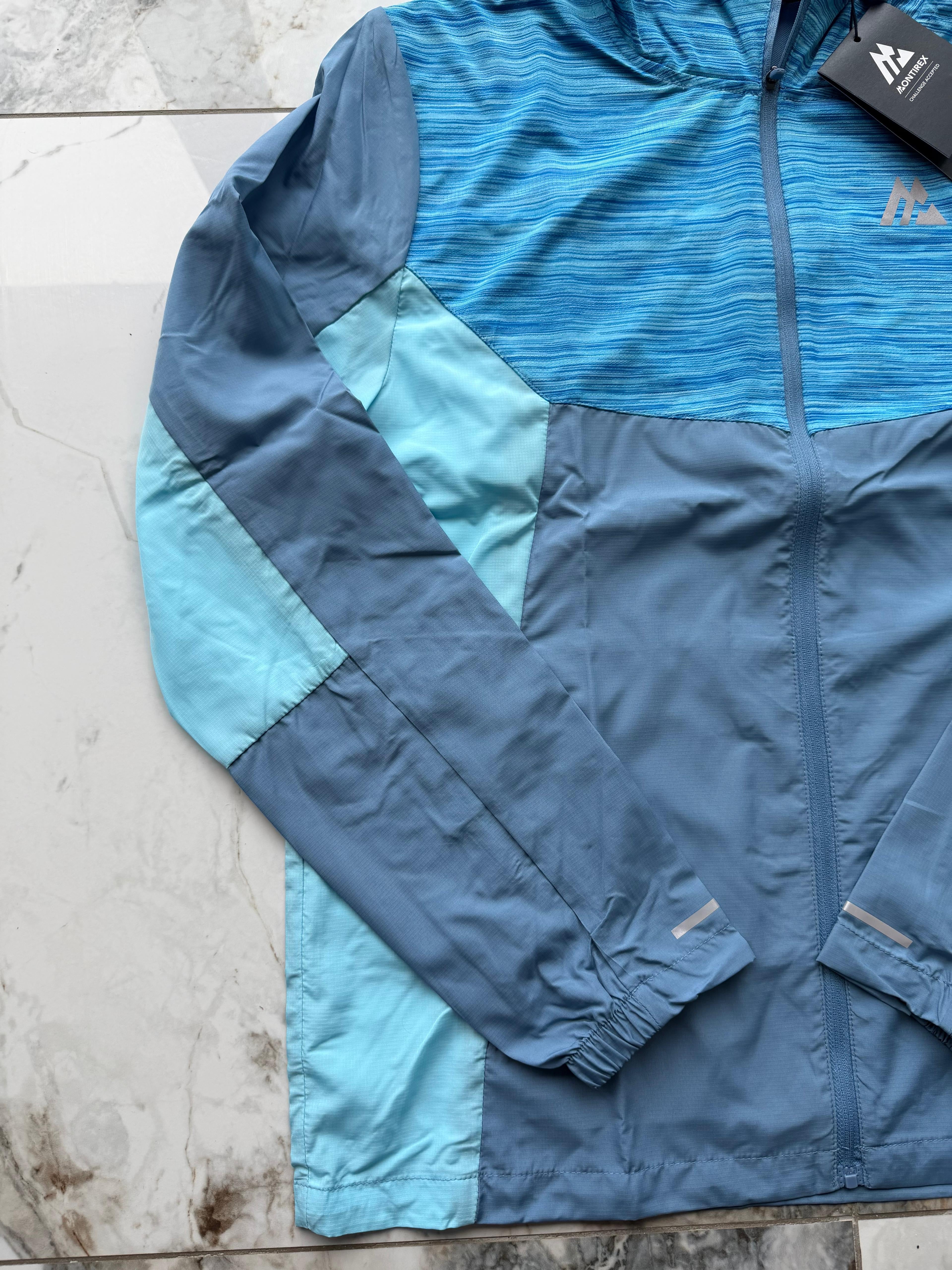 Montirex Trail 3.0 Men’s Hooded Full Zip Windbreaker Jacket Blue Size Medium