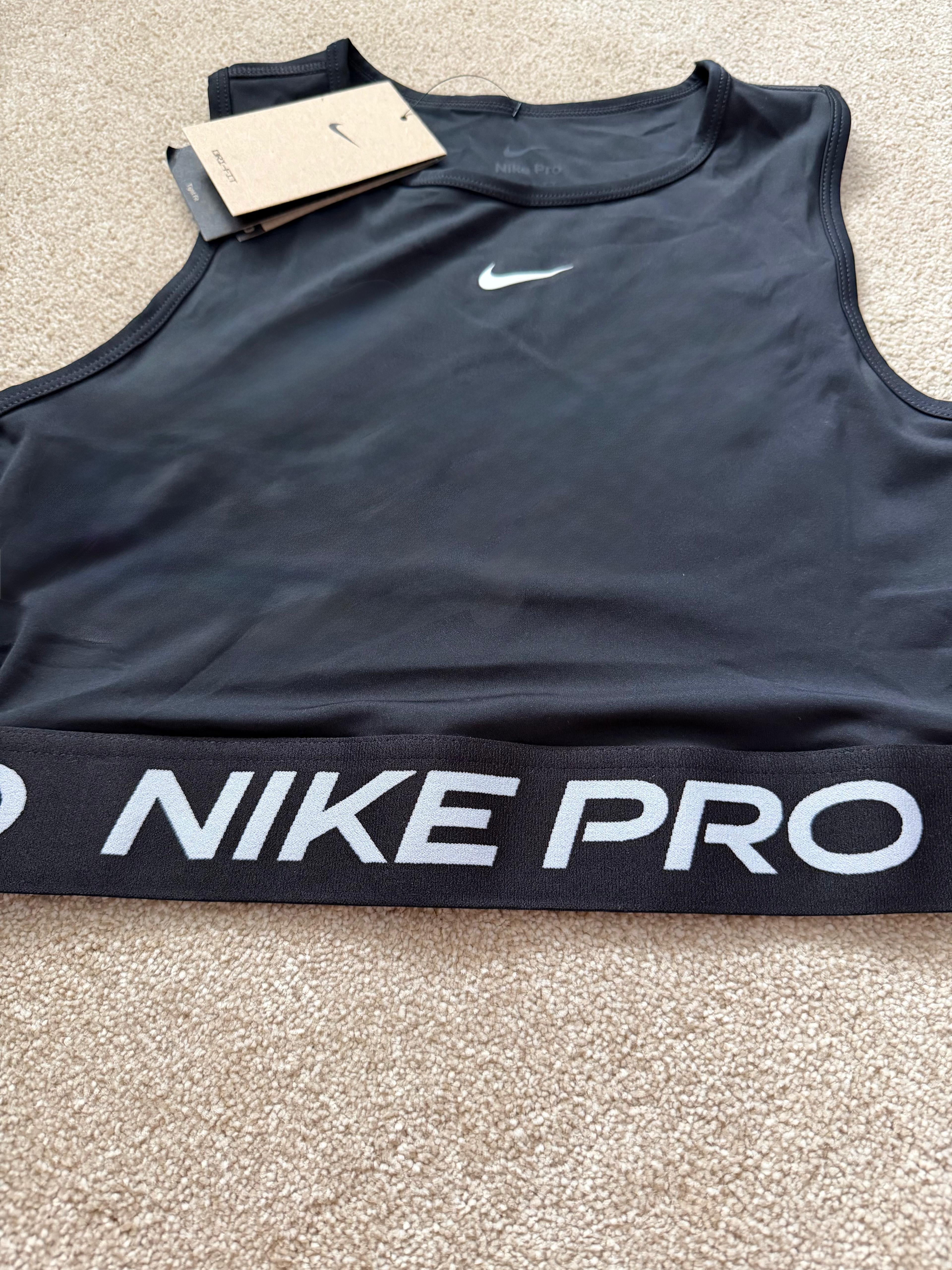 Nike Pro Dri-FIT Women's Crop Top & Full Length Nike Pro Leggings Black Size S