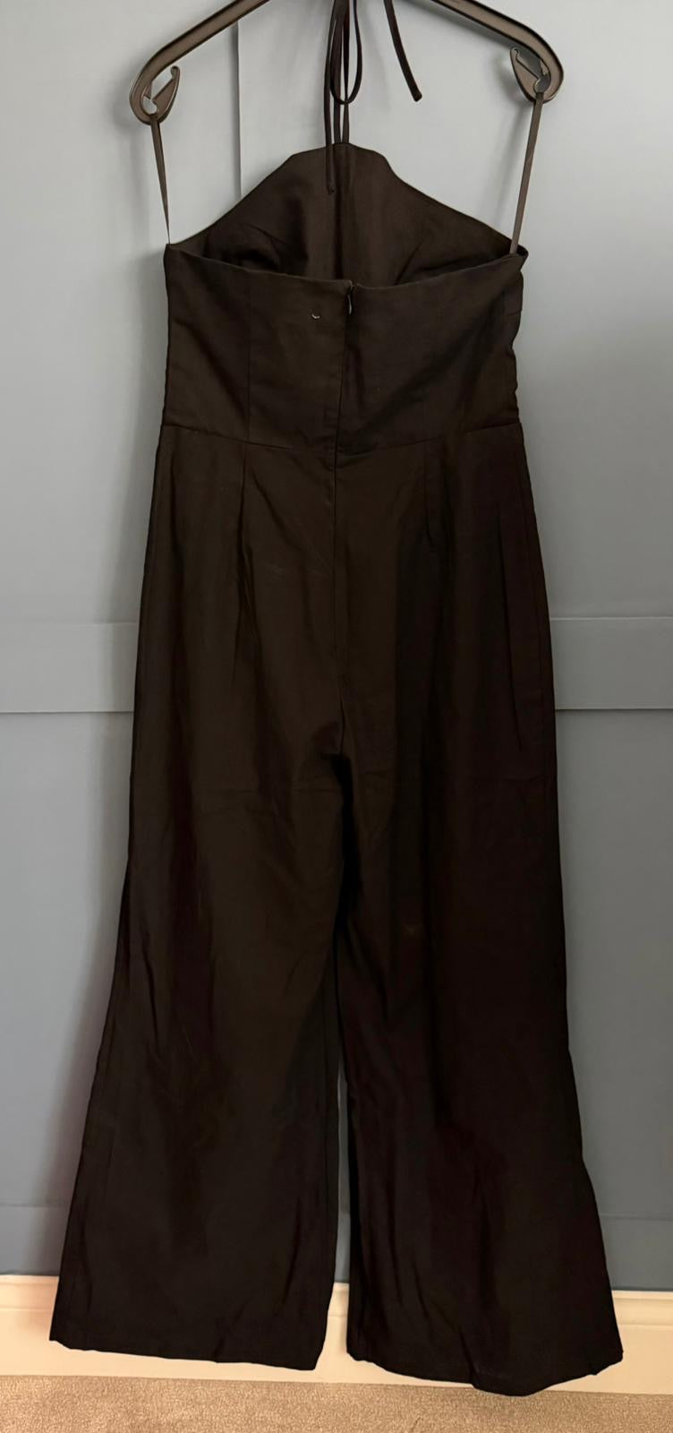 Boohoo Black Halter Jumpsuit size 12