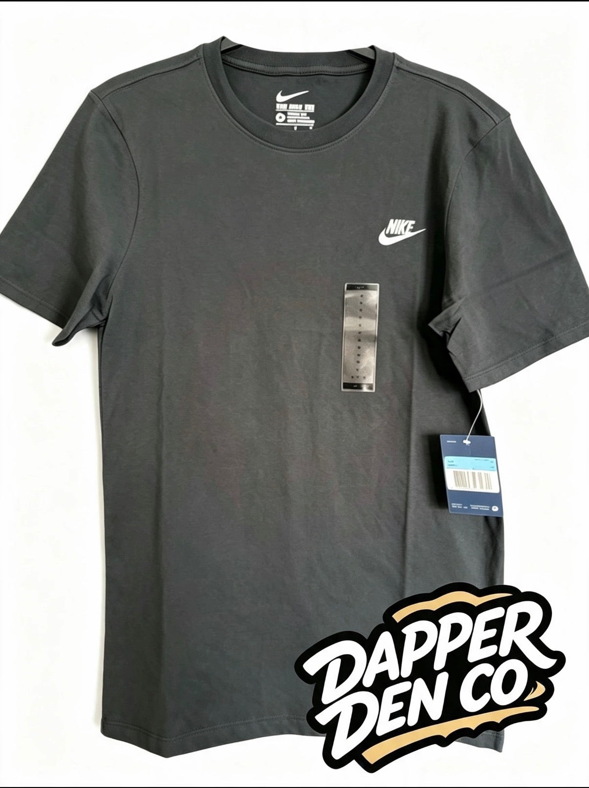 Nike Men’s Black Solid Logo Crew Neck Short Sleeve Regular T-Shirt M DRI FIT