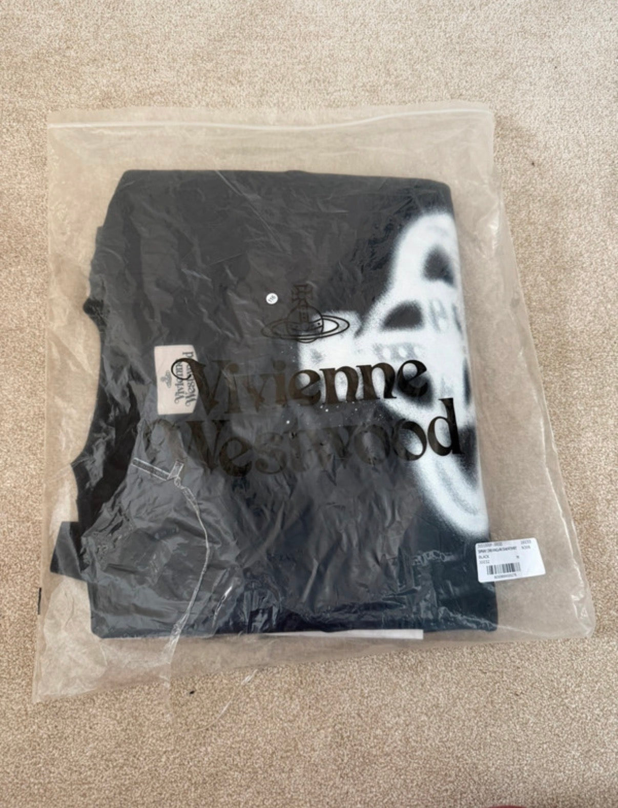 Vivienne Westwood Black Orb Logo Graphic Print Crew Neck Raglan Sweatshirt M