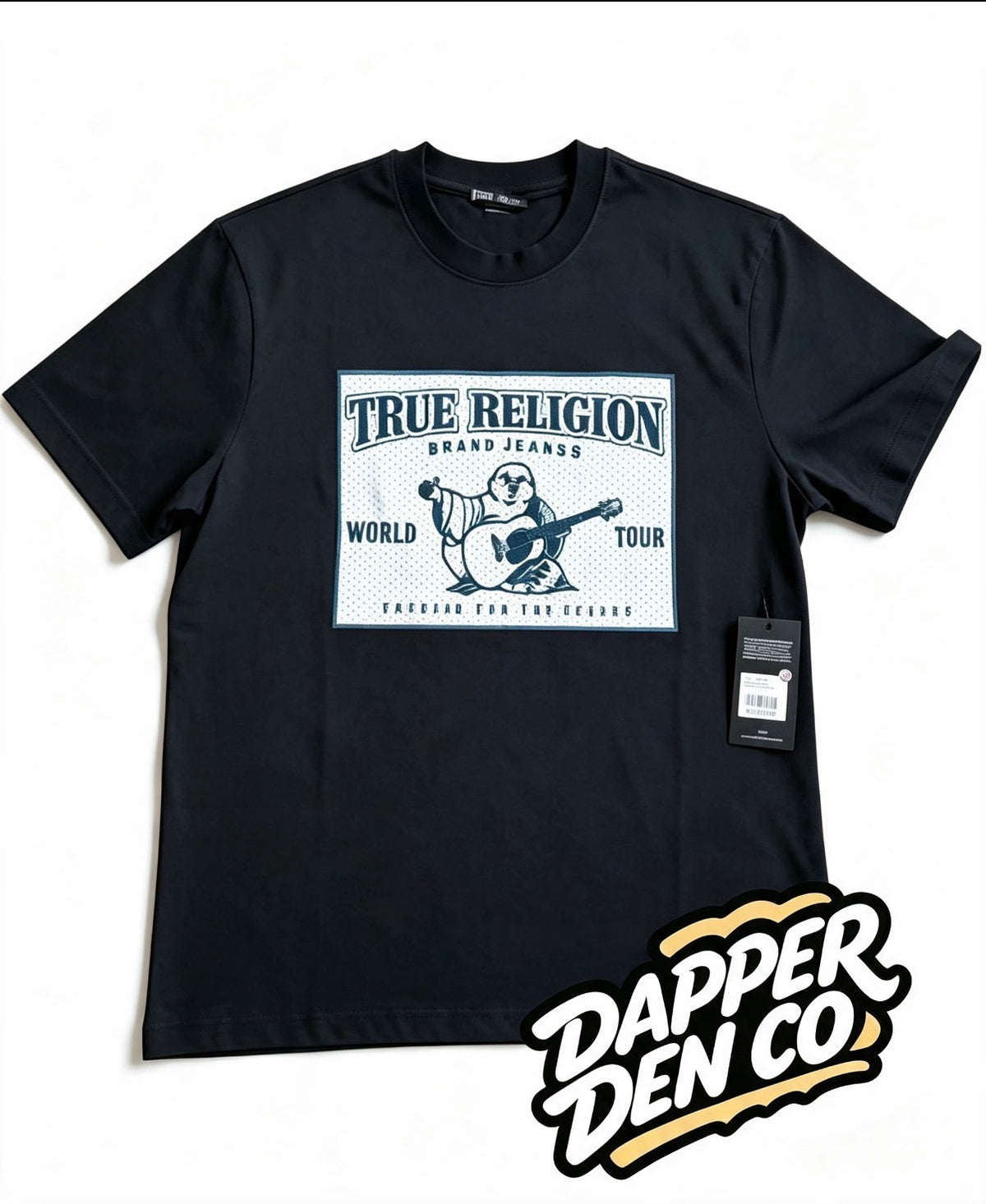 True Religion Men’s Black Logo Graphic Print Crew Neck Short Sleeve T-Shirt L