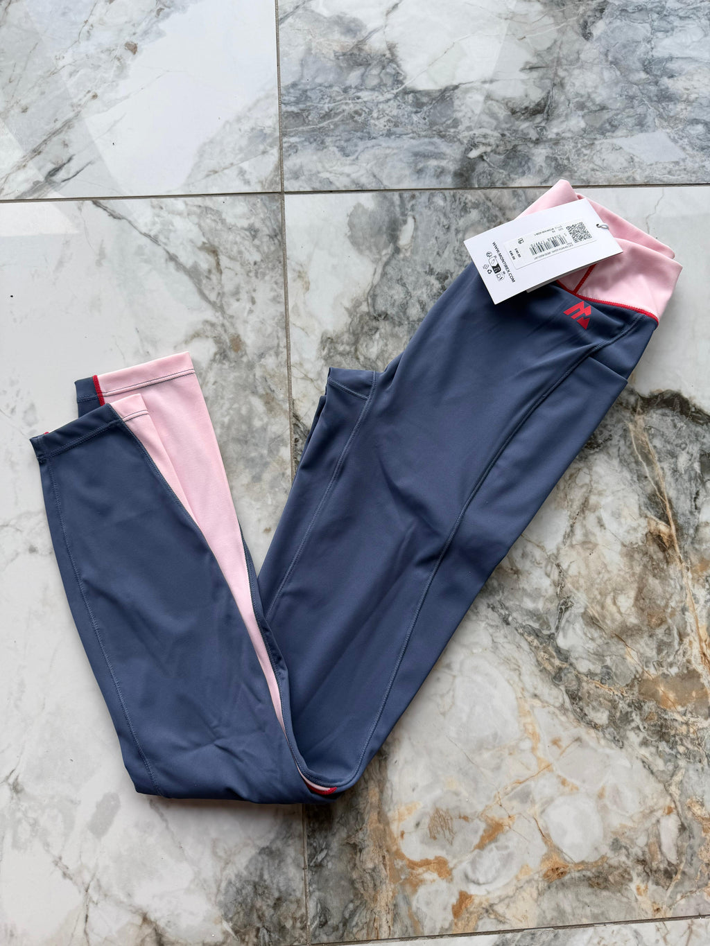 Montirex MTX Run Colourblock High Rise Ankle Leggings Pockets XS Blue/Pink
