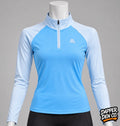 Montirex girls 1/4 Zip Collared Colourblock Activewear Top Blue Size L