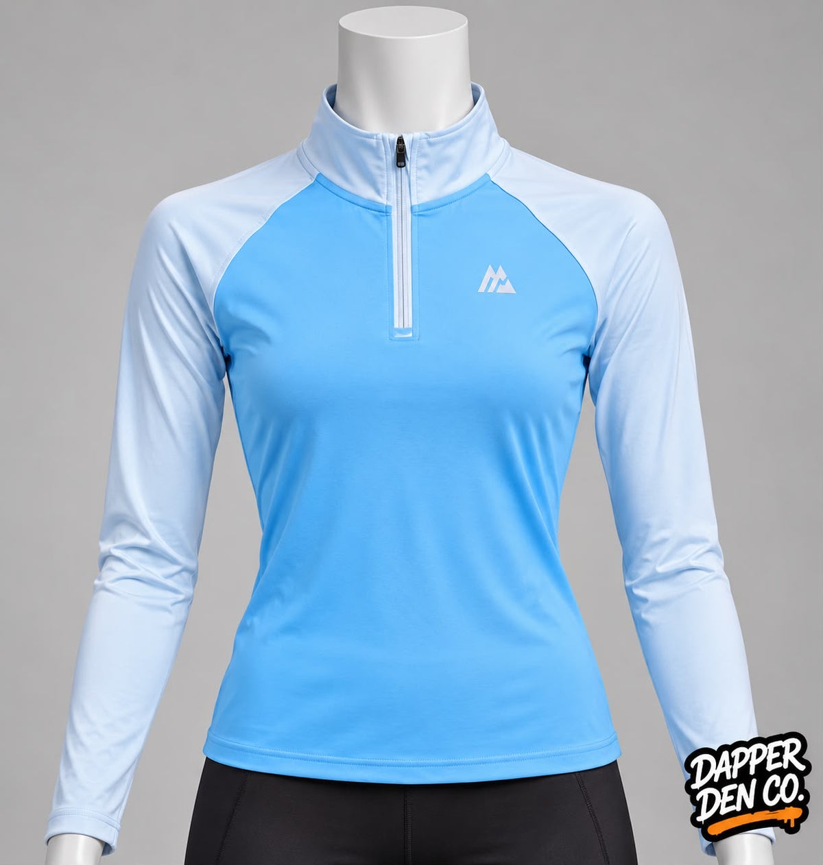 Montirex girls 1/4 Zip Collared Colourblock Activewear Top Blue Size L