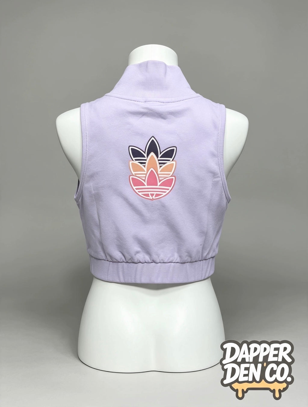 adidas Originals Women's 1/4 Zip Mock Neck Cropped Tank Purple XS UK4-6