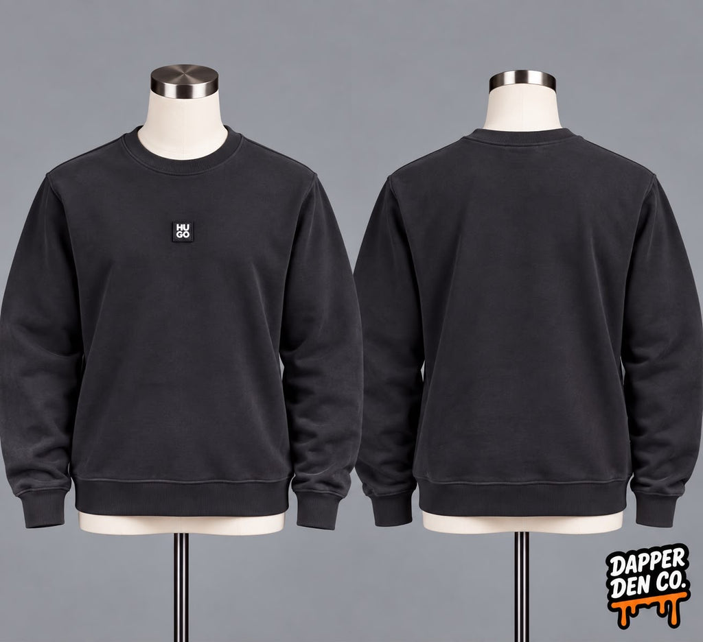 HUGO Men's Black Crew Neck Pullover Logo Sweatshirt Size Small 50533689