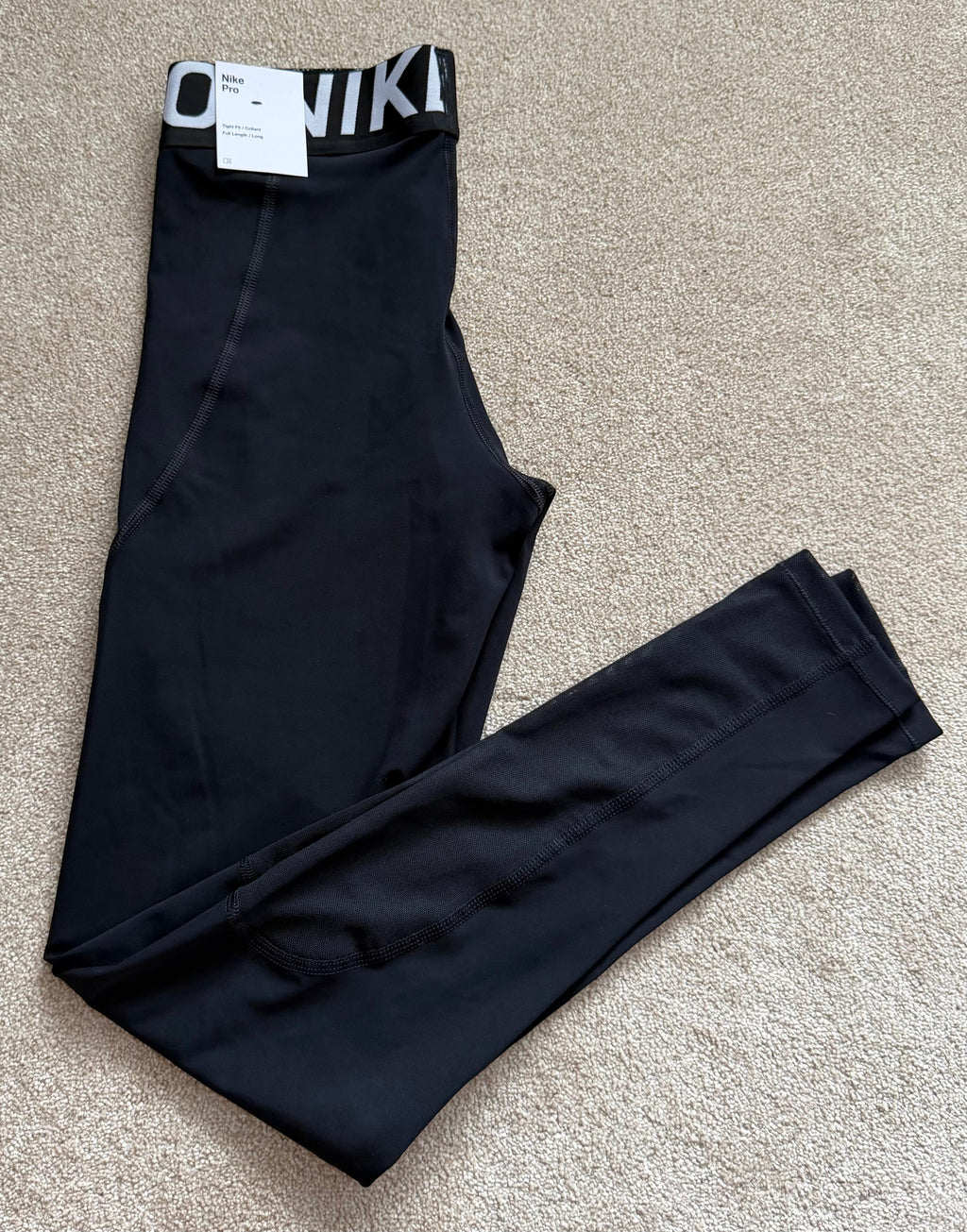 Nike Pro Dri-FIT Women's Pink Crop Top & Black Ankle Mesh Leggings Size S