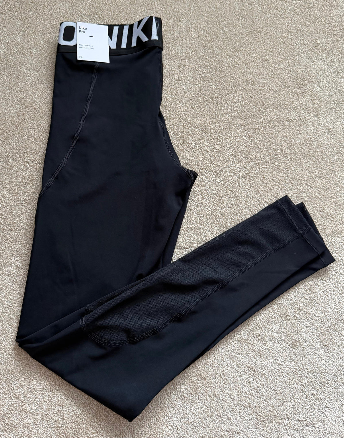 Nike Pro Dri-FIT Women's Pink Crop Top & Black Ankle Mesh Leggings Size S