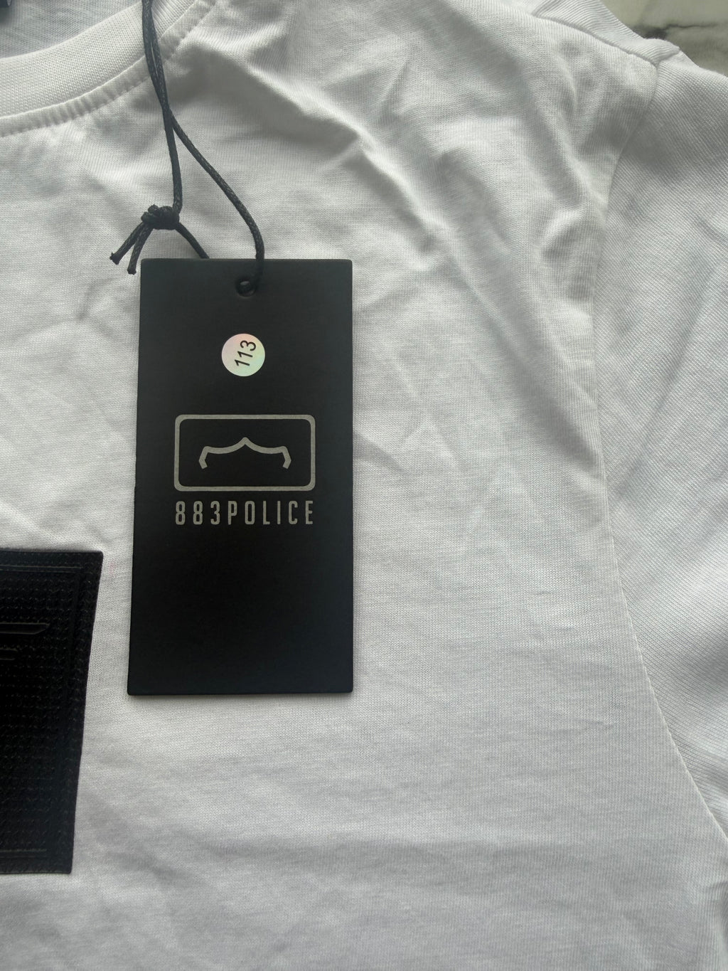 Police Men’s White Logo Crew Neck Short Sleeve Jersey Cotton T-Shirt S