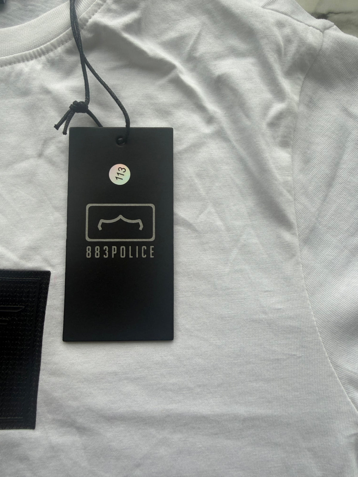 Police Men’s White Logo Crew Neck Short Sleeve Jersey Cotton T-Shirt S
