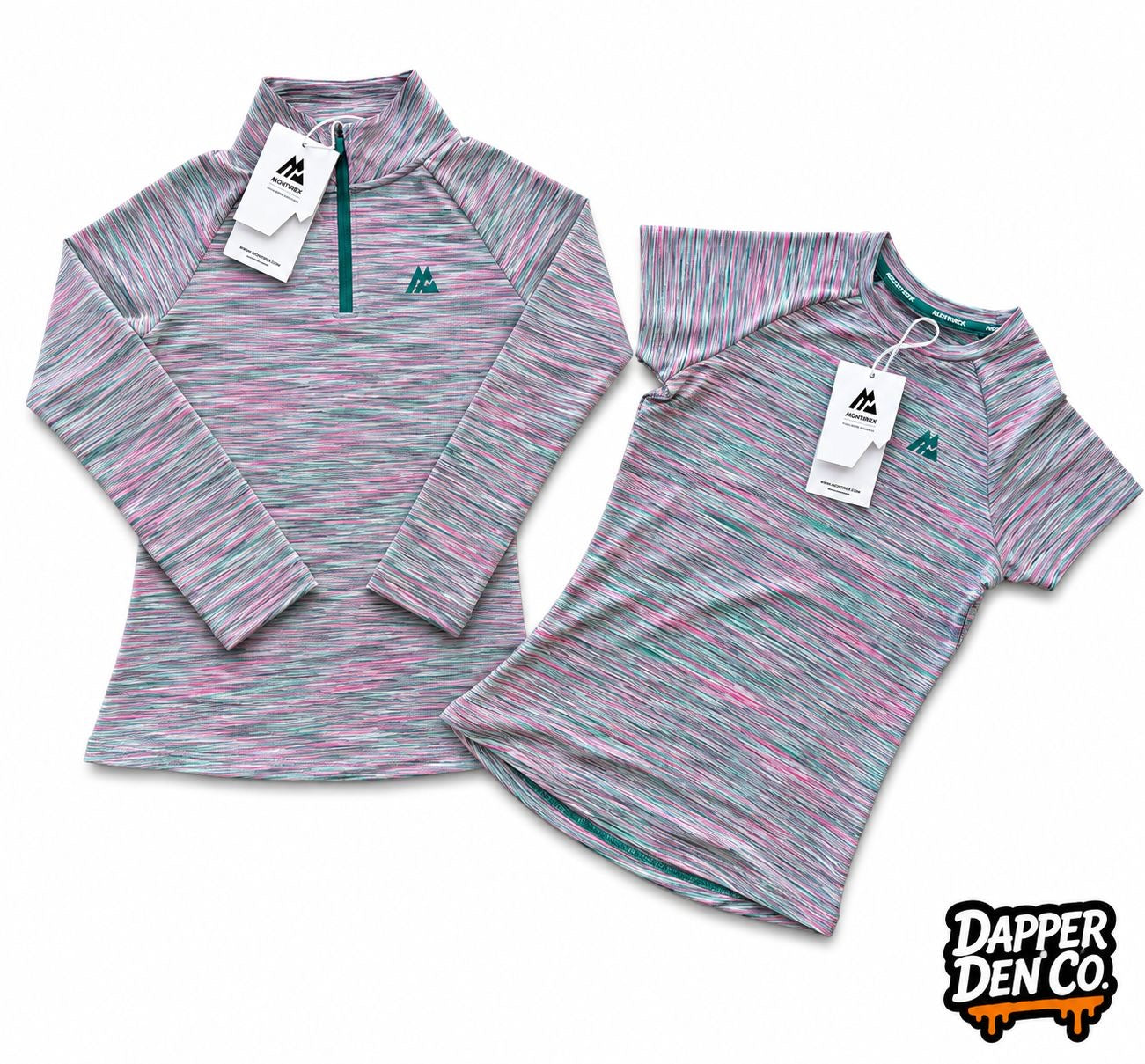 Montirex Women's 1/4 Zip Mock Neck Striped Raglan Gym T-Shirt Multicolour XXS