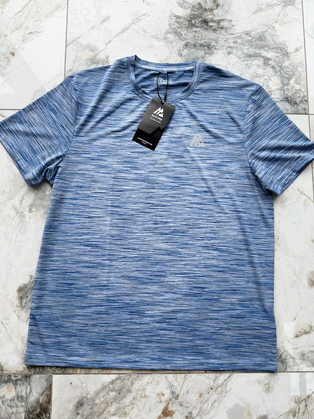 Montirex Trail 2.0 Men's Blue Polyester Logo Crew Neck T-Shirt Size L