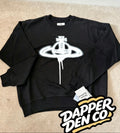 Vivienne Westwood Black Orb Logo Graphic Print Crew Neck Raglan Sweatshirt M