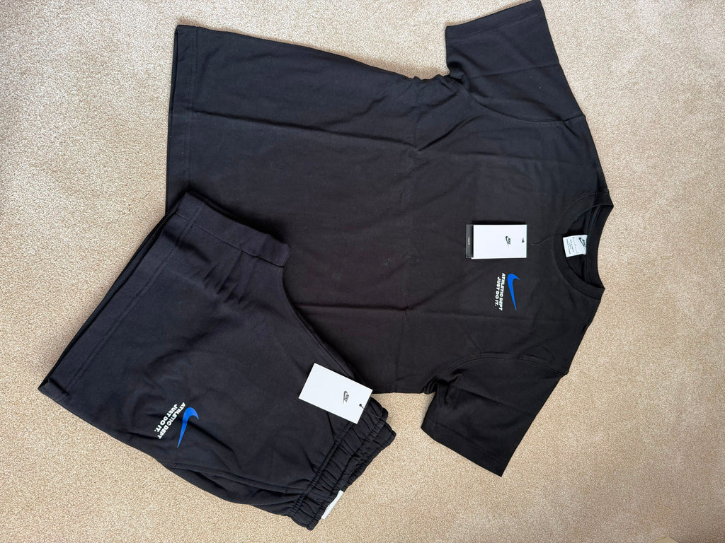 Nike Athletic Dept Just Do It Logo 2pc T-Shirt & Shorts Set Black/Blue MEDIUM