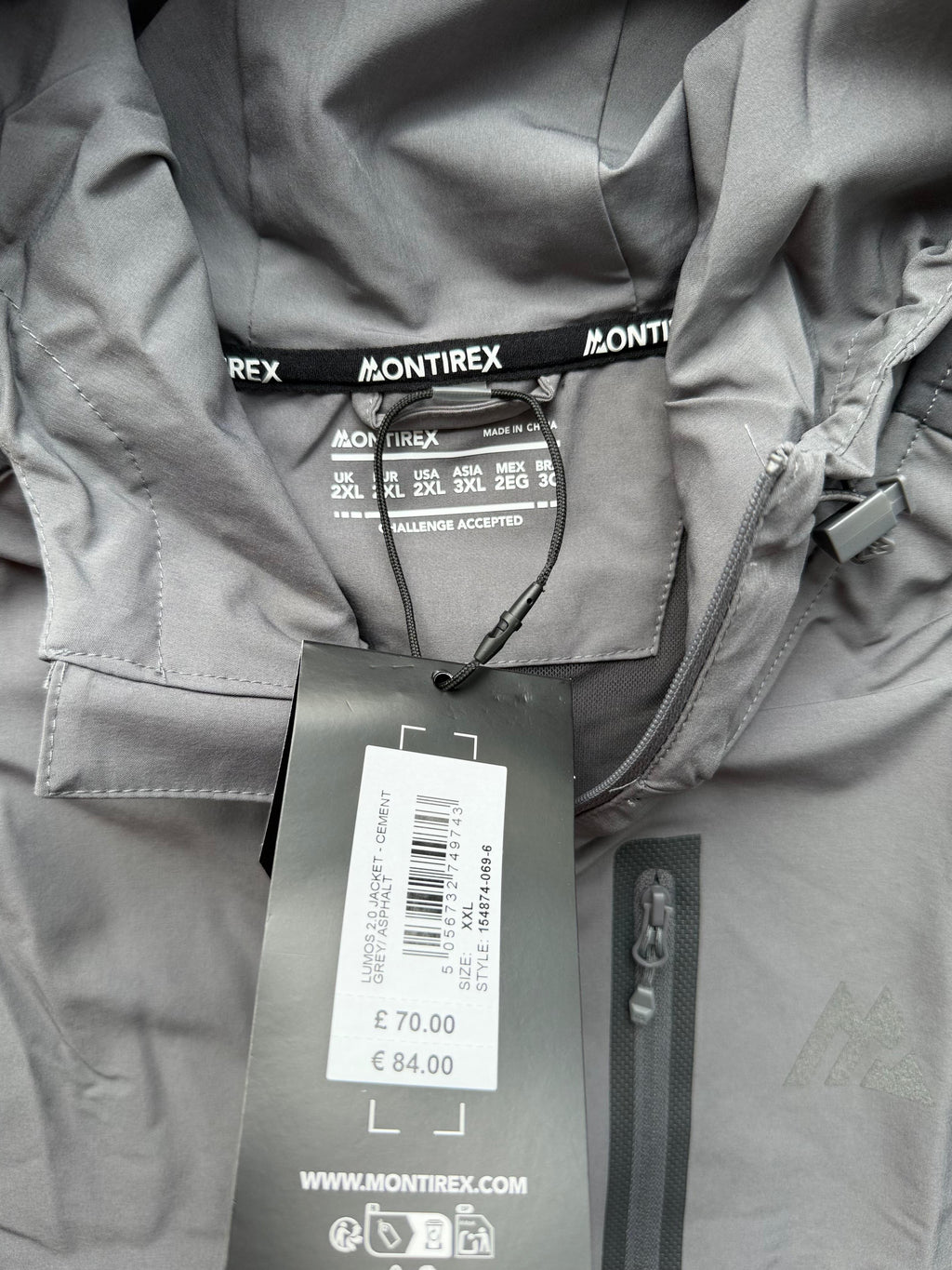 Montirex Lumos 2.0 Men’s Hooded Full Zip Softshell Jacket Grey 2XL