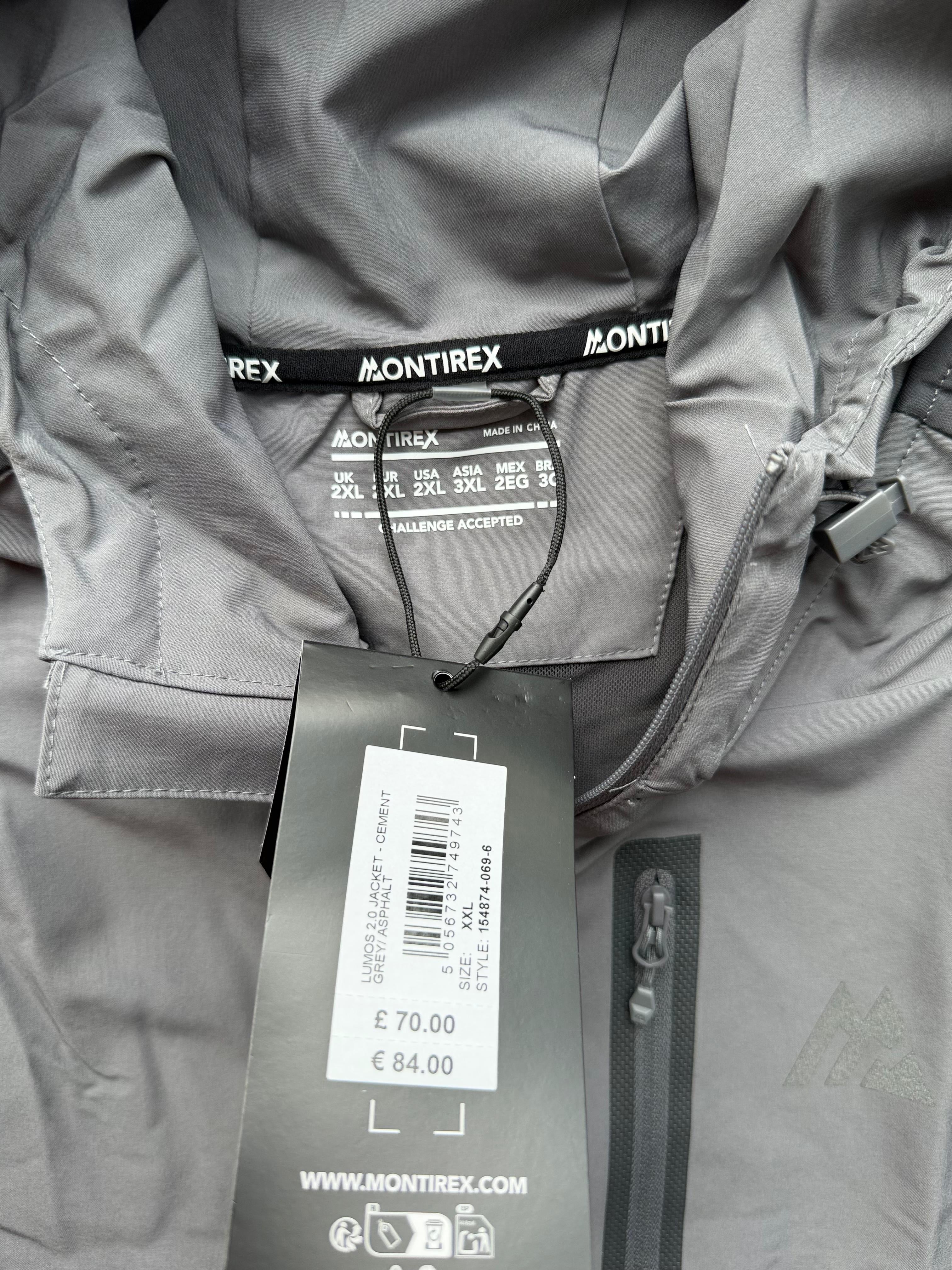 Montirex Lumos 2.0 Men’s Hooded Full Zip Softshell Jacket Grey 2XL