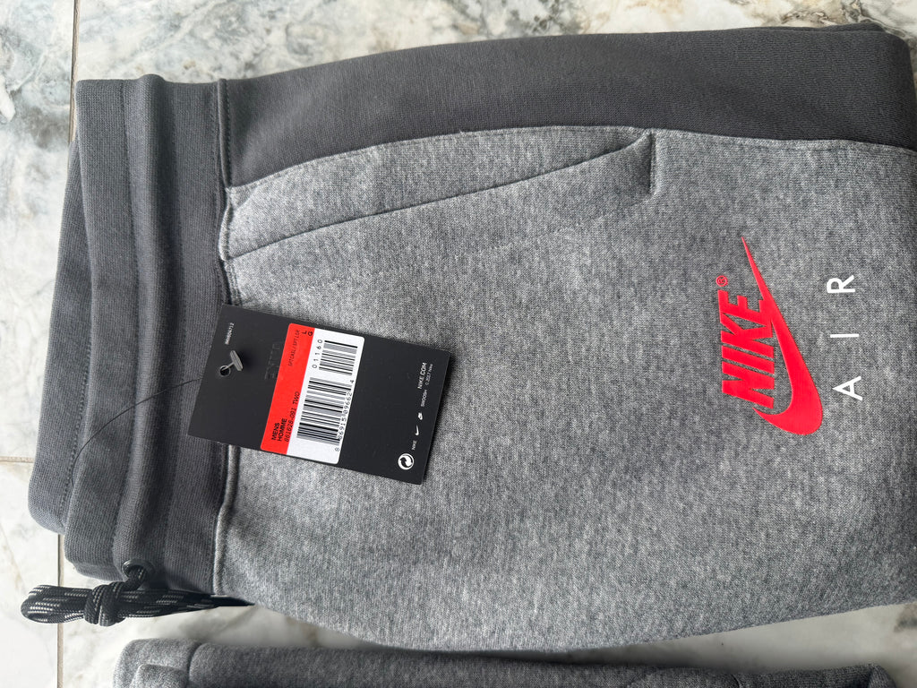 Nike Air Men's Full Zip Hooded Hoodie, Trousers &  Side Bag Tracksuit Set Grey L