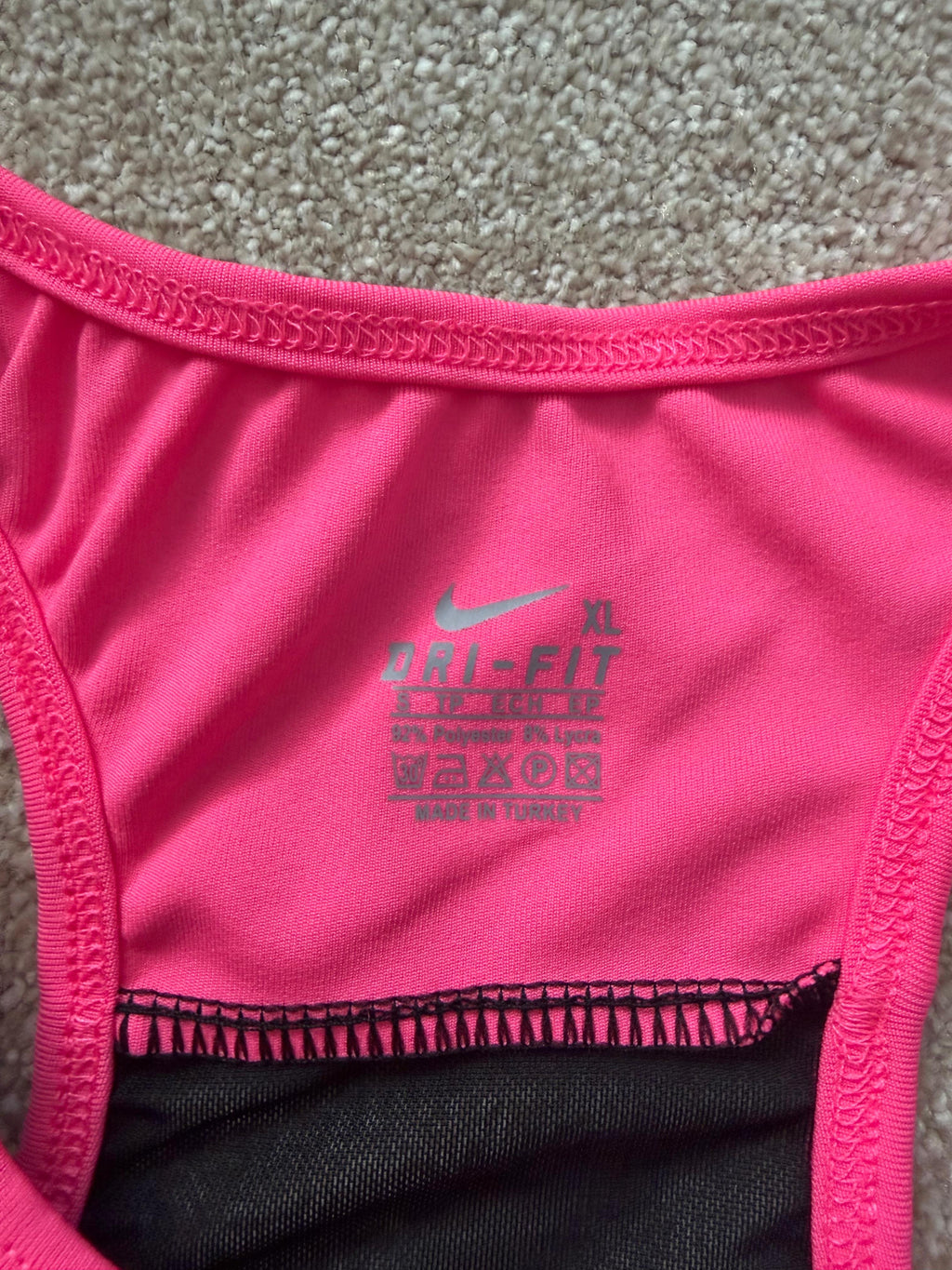 Nike Pro Dri-FIT Women's Pink Crop Top & Black Ankle Mesh Leggings Size S