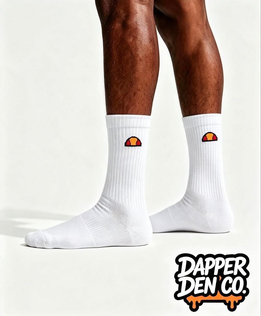ellesse Cushioned Crew Socks White Logo 6 Pack One Size Mens Cotton Blend 6-9