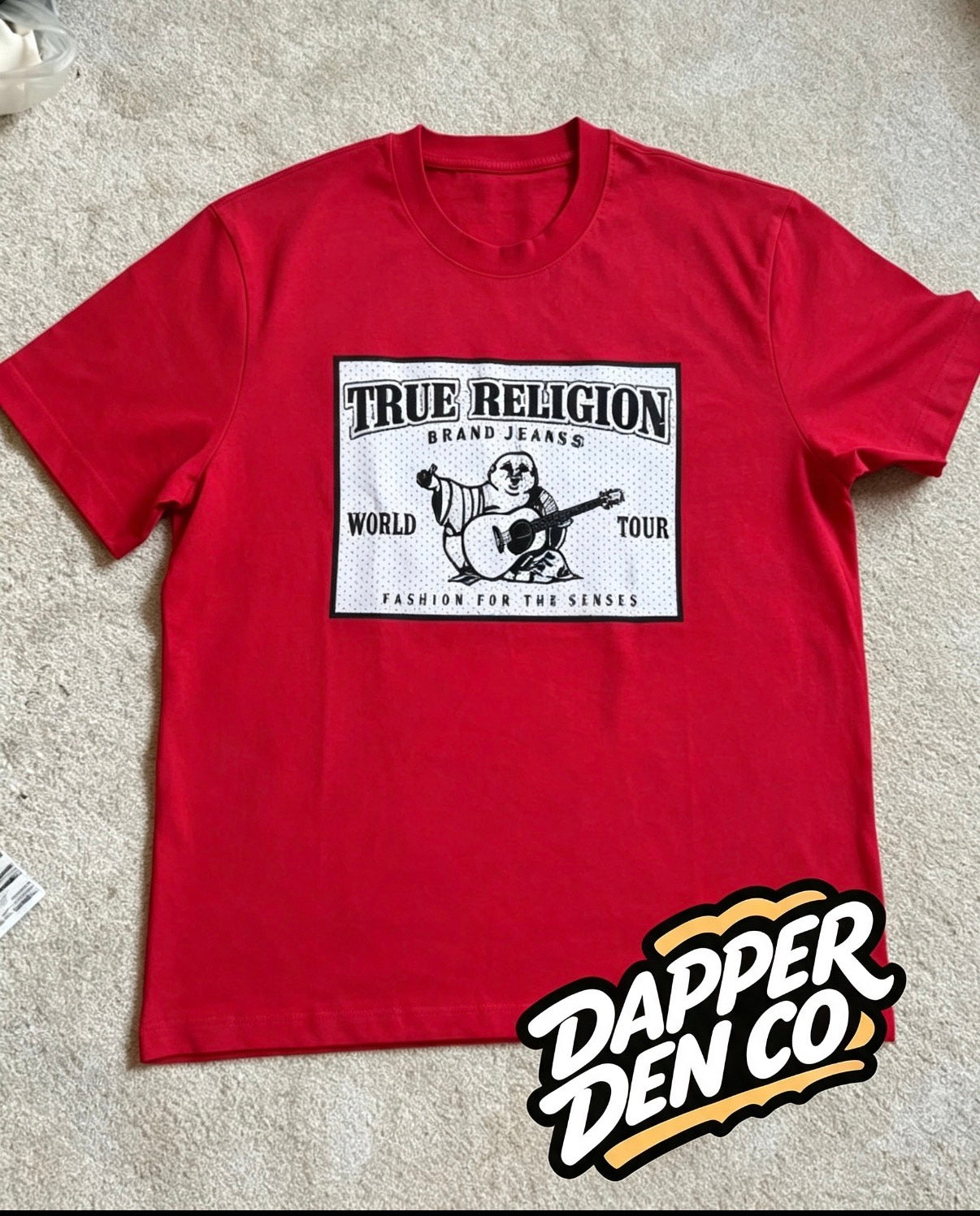 True Religion Men’s Red Logo Graphic Print Crew Neck Short Sleeve T-Shirt XL