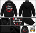 Unisex Adults Black Pullover Hooded Hoodie Drawstring Christmas Graphic XL