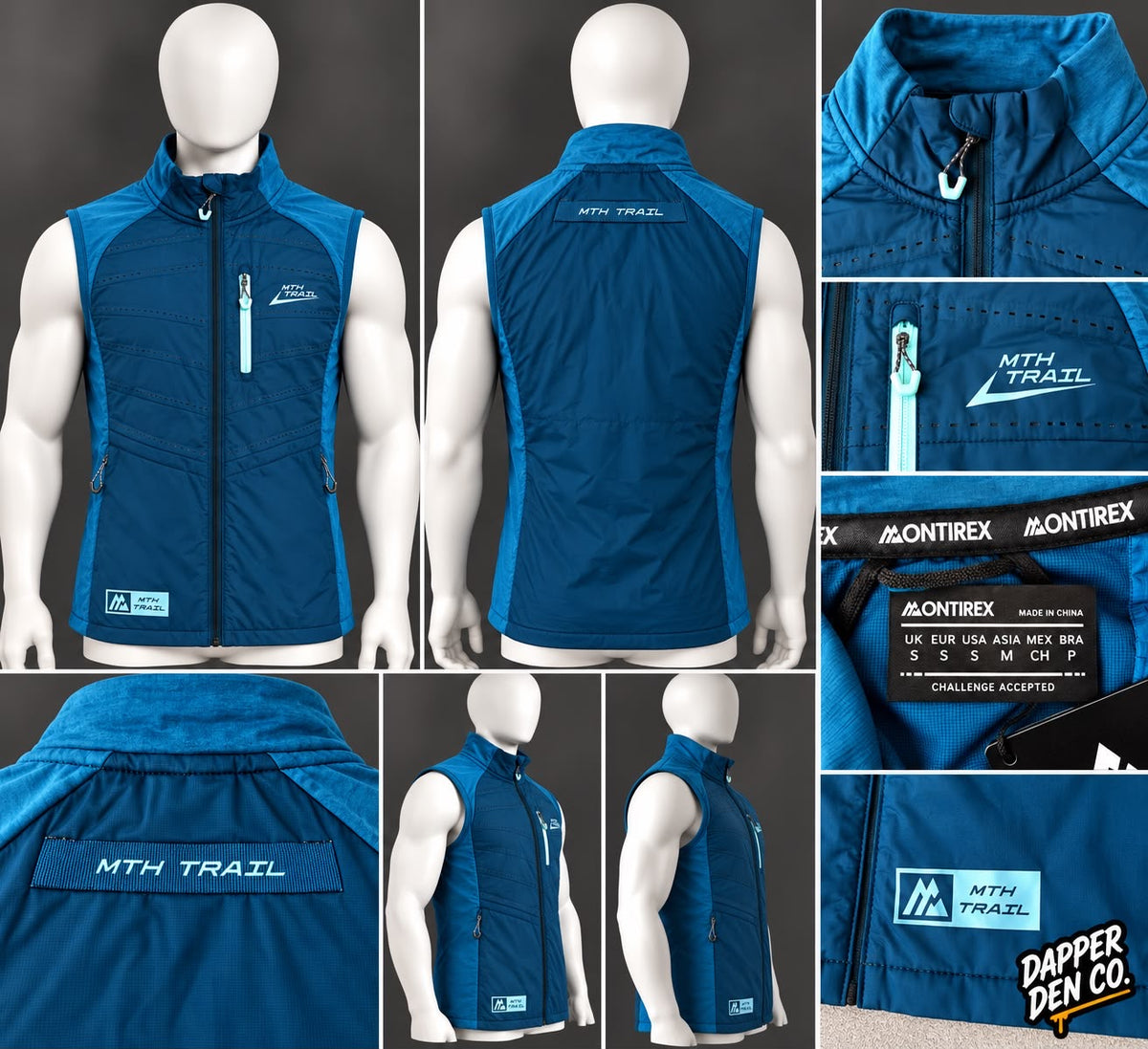 Montirex MTH Trail Men’s Full Zip Gilet Waistcoat Blue Size S