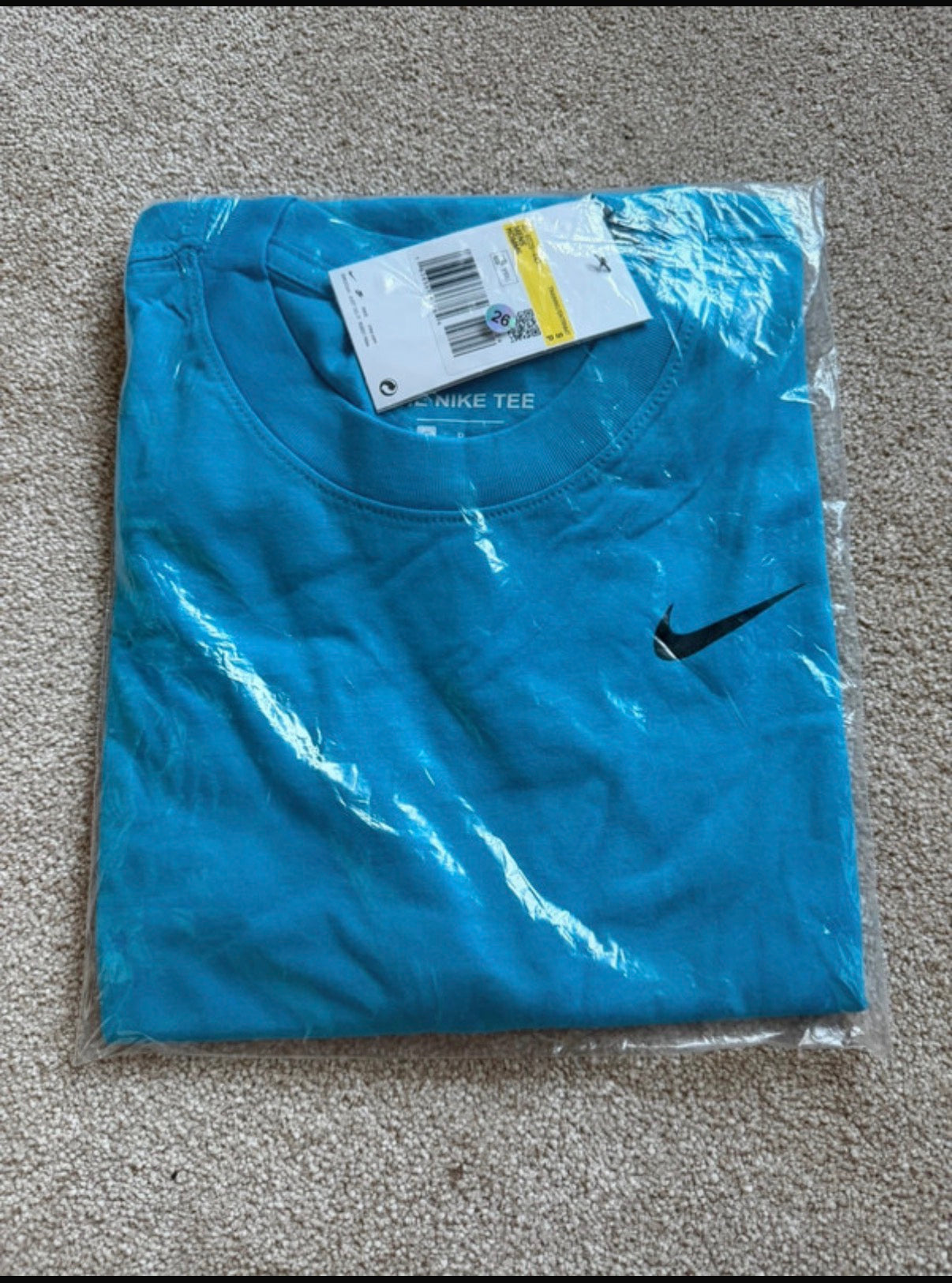 Nike The Nike Tee Dri-FIT Men's Blue Polyester Logo Crew Neck T-Shirt Size S