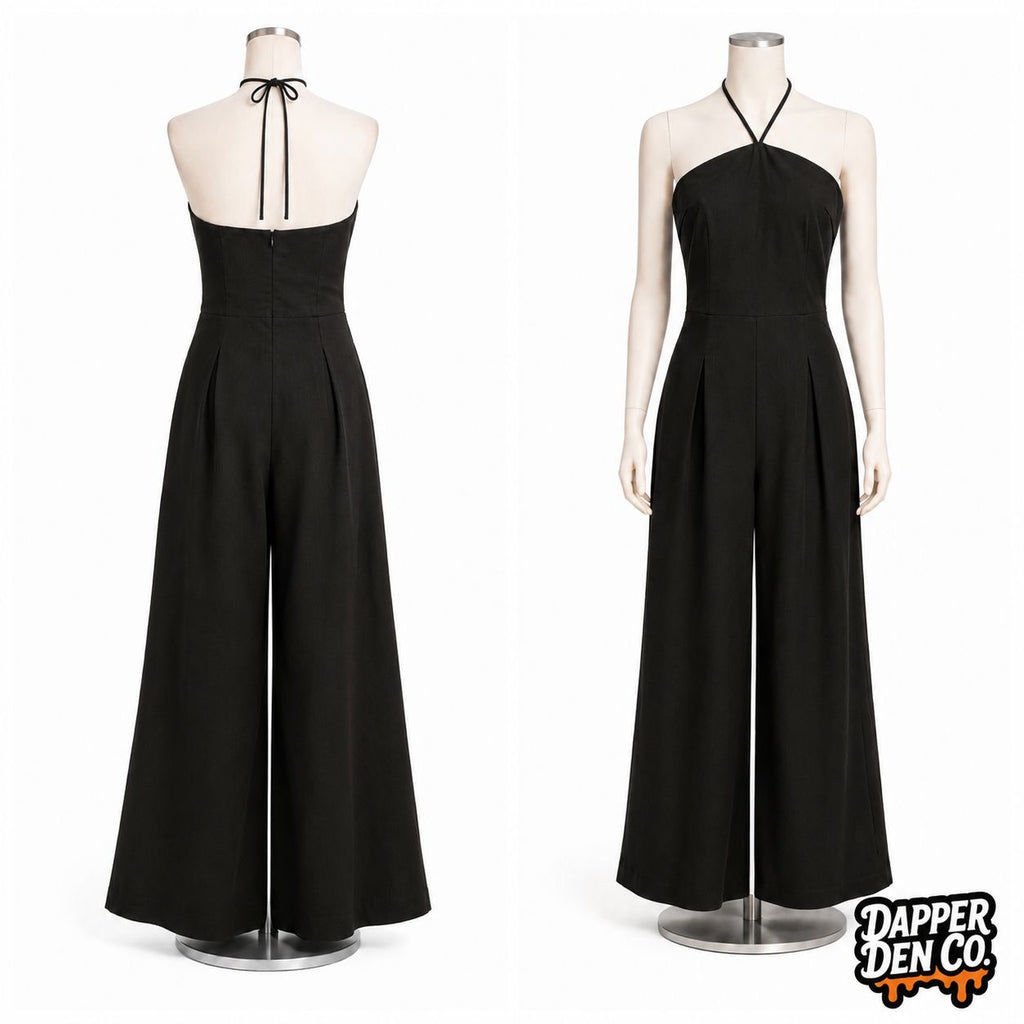 Boohoo Black Halter Jumpsuit size 12