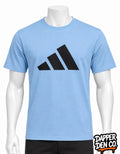 adidas Men’s Blue/Black Logo Crew Neck Short Sleeve T-Shirt M JE8937
