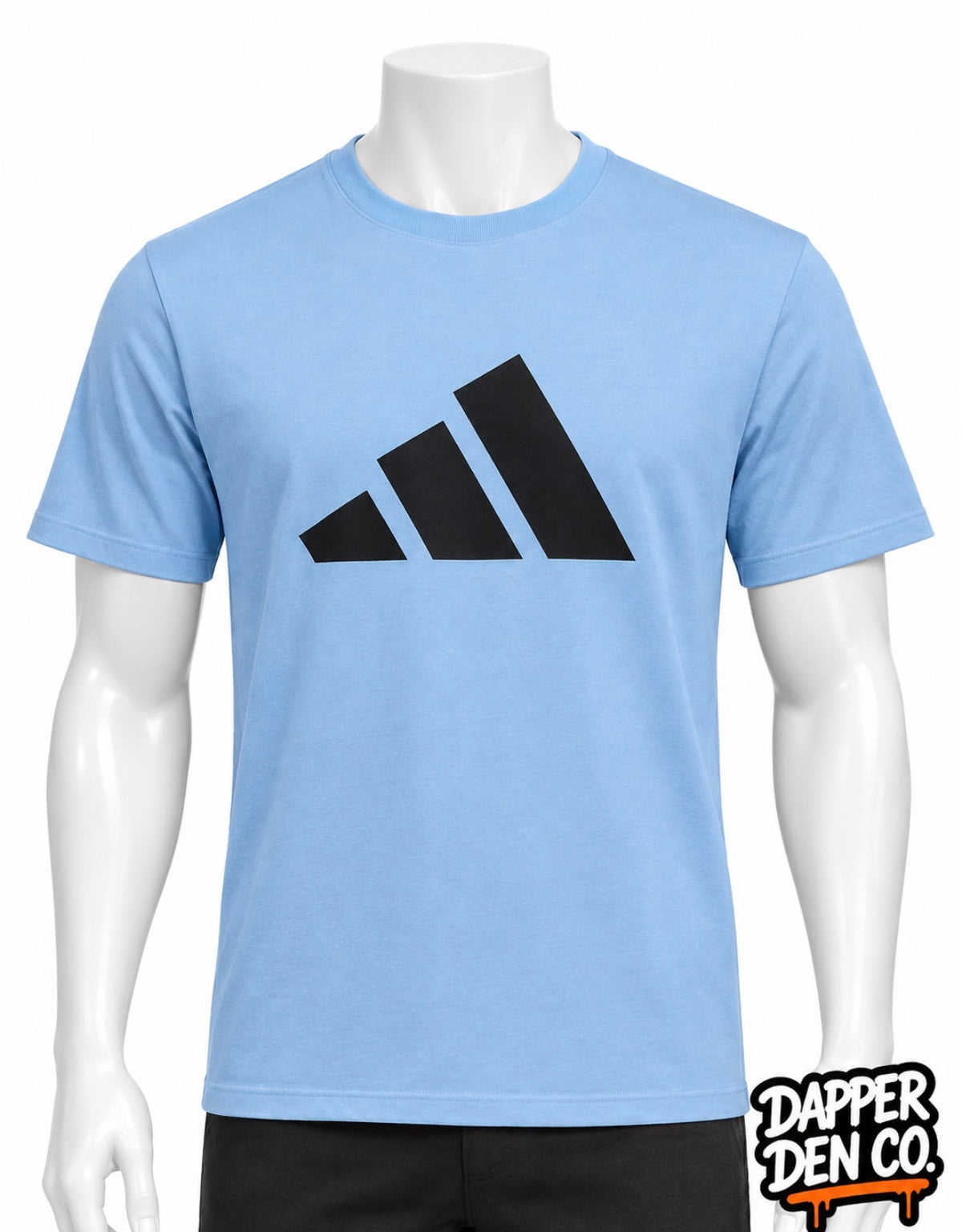 adidas Men’s Blue/Black Logo Crew Neck Short Sleeve T-Shirt M JE8937
