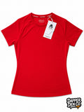 Montirex womens Red Logo Crew Neck Raglan Sleeve Activewear T-Shirt Size M