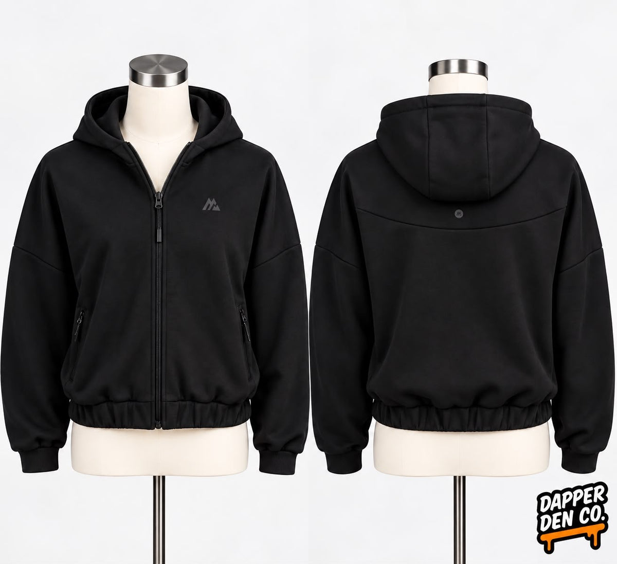 Montirex Womens Black Full Zip Hooded powder Hoodie  Size XS MTXW1426-001-1