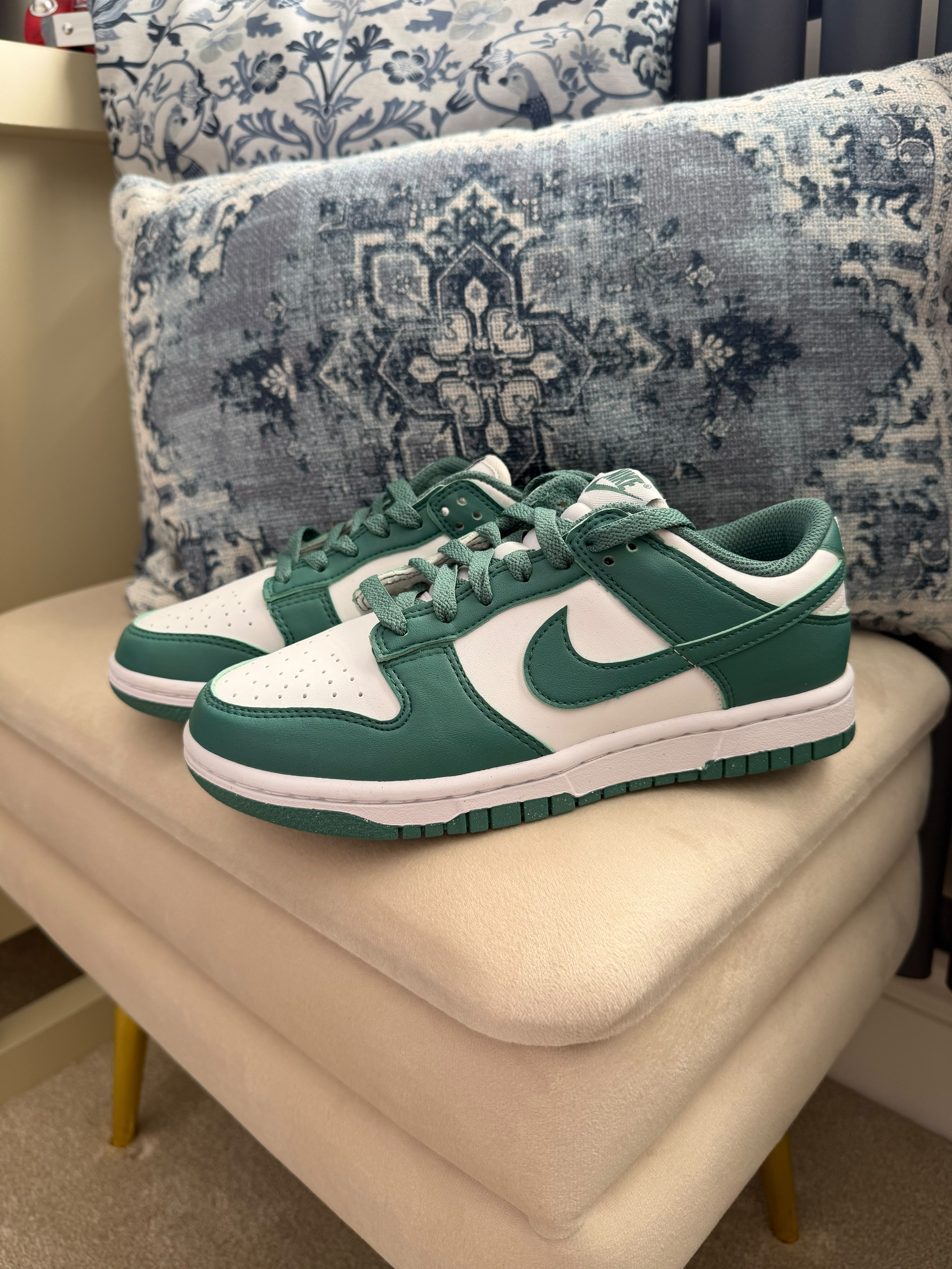Nike Dunk Low Next Nature Women's Green/White Lace-Up Trainers UK 3 EU 36
