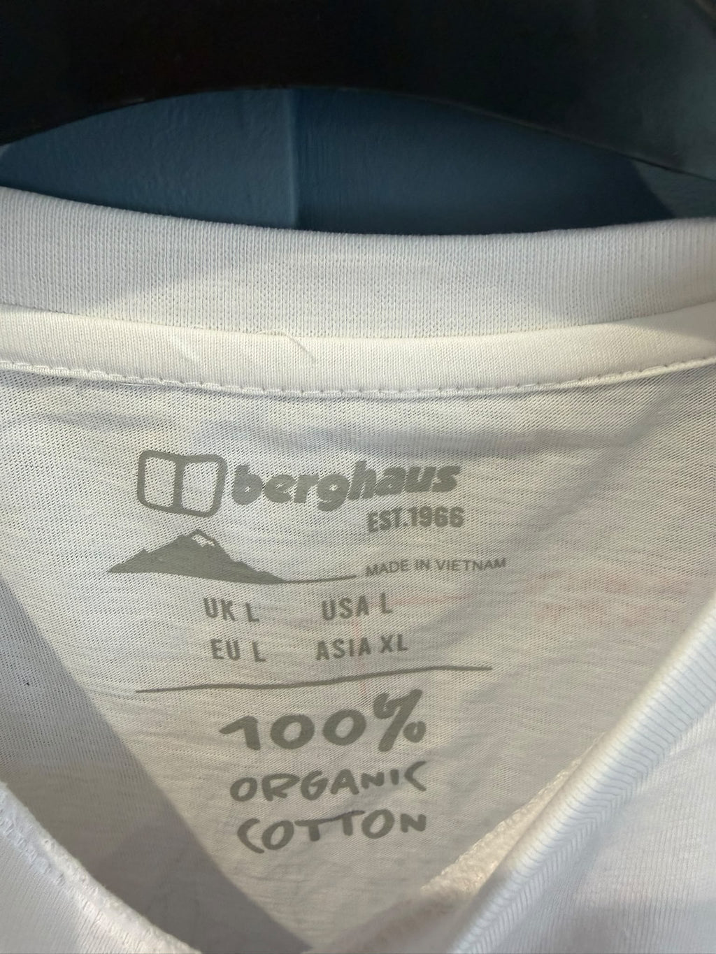 Berghaus Men’s Mount Diagram Tee AM White Graphic Logo Crew Neck T-Shirt L
