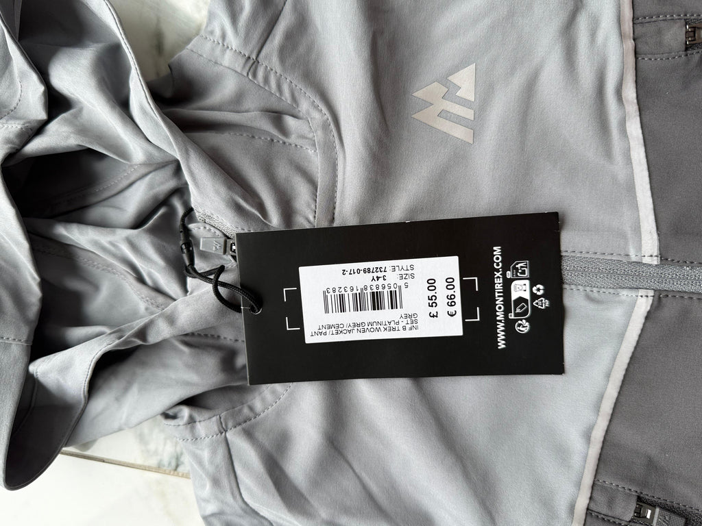 Montirex Boys Grey Hooded Zip Tracksuit Set Jacket & Trousers 3-4 Years