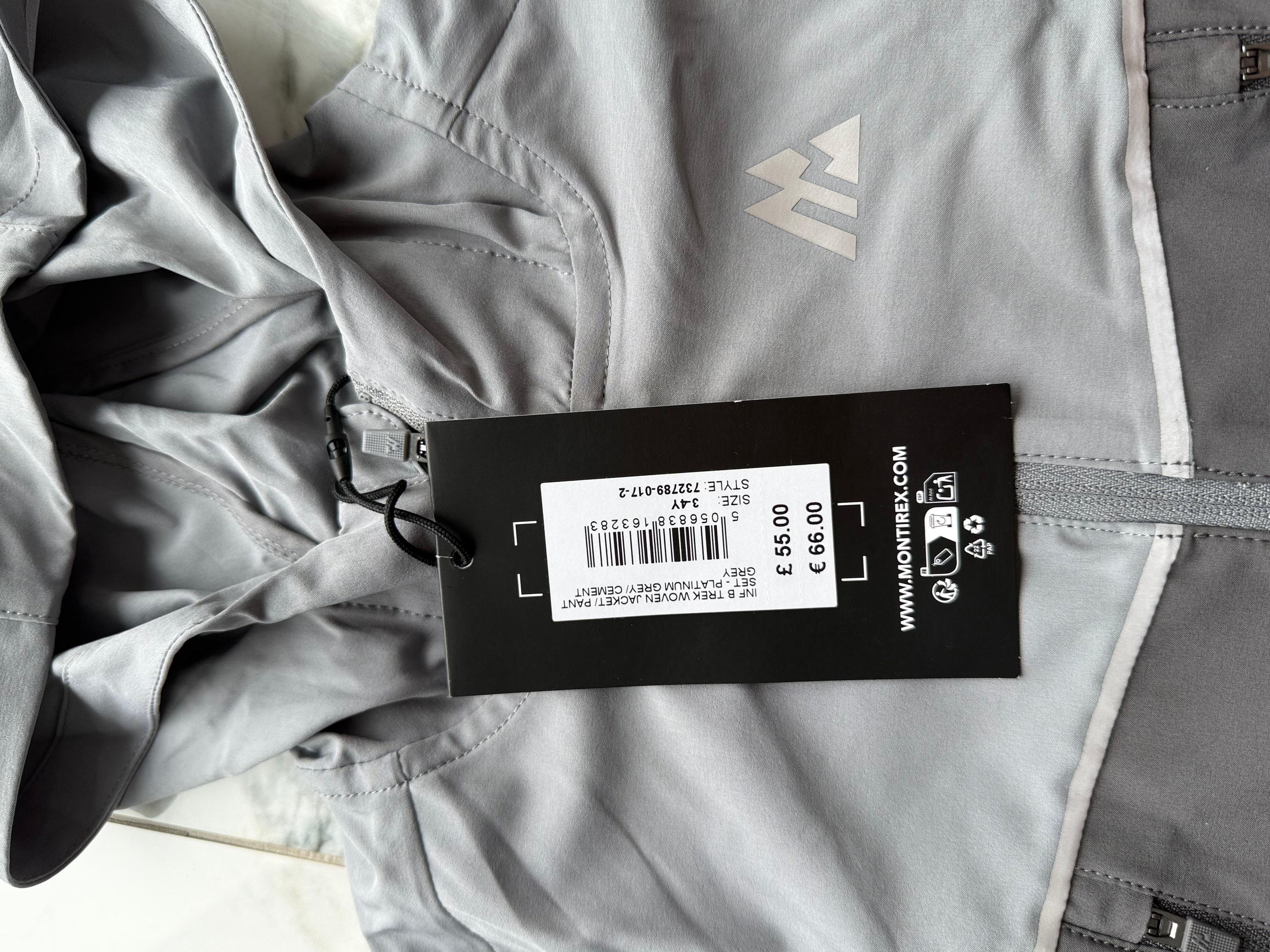 Montirex Boys Grey Hooded Zip Tracksuit Set Jacket & Trousers 3-4 Years