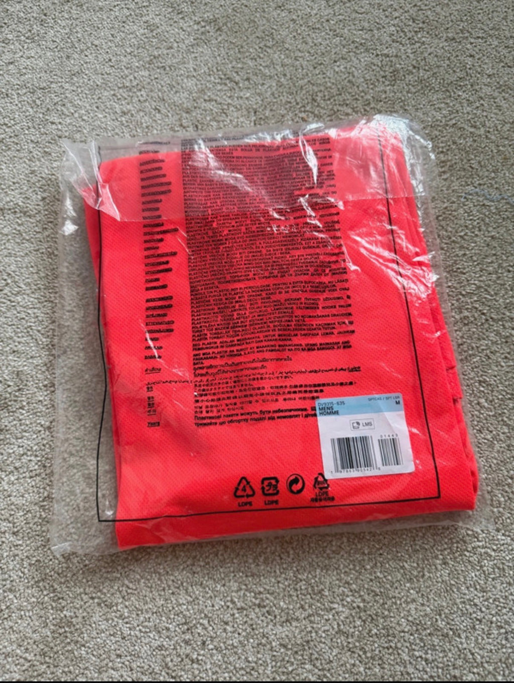 Nike Dri-FIT Men's Orange Crew Neck T-Shirt Size M DX1025-695