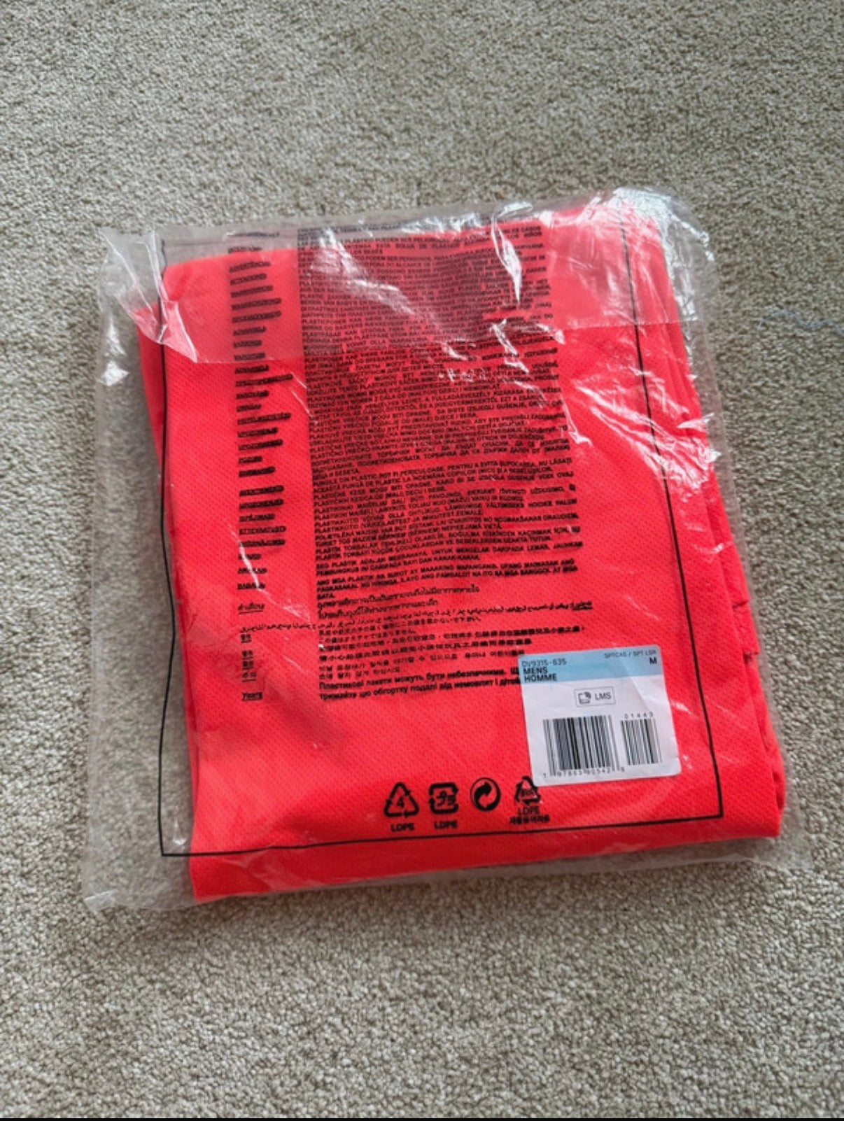 Nike Dri-FIT Men's Orange Crew Neck T-Shirt Size M DX1025-695