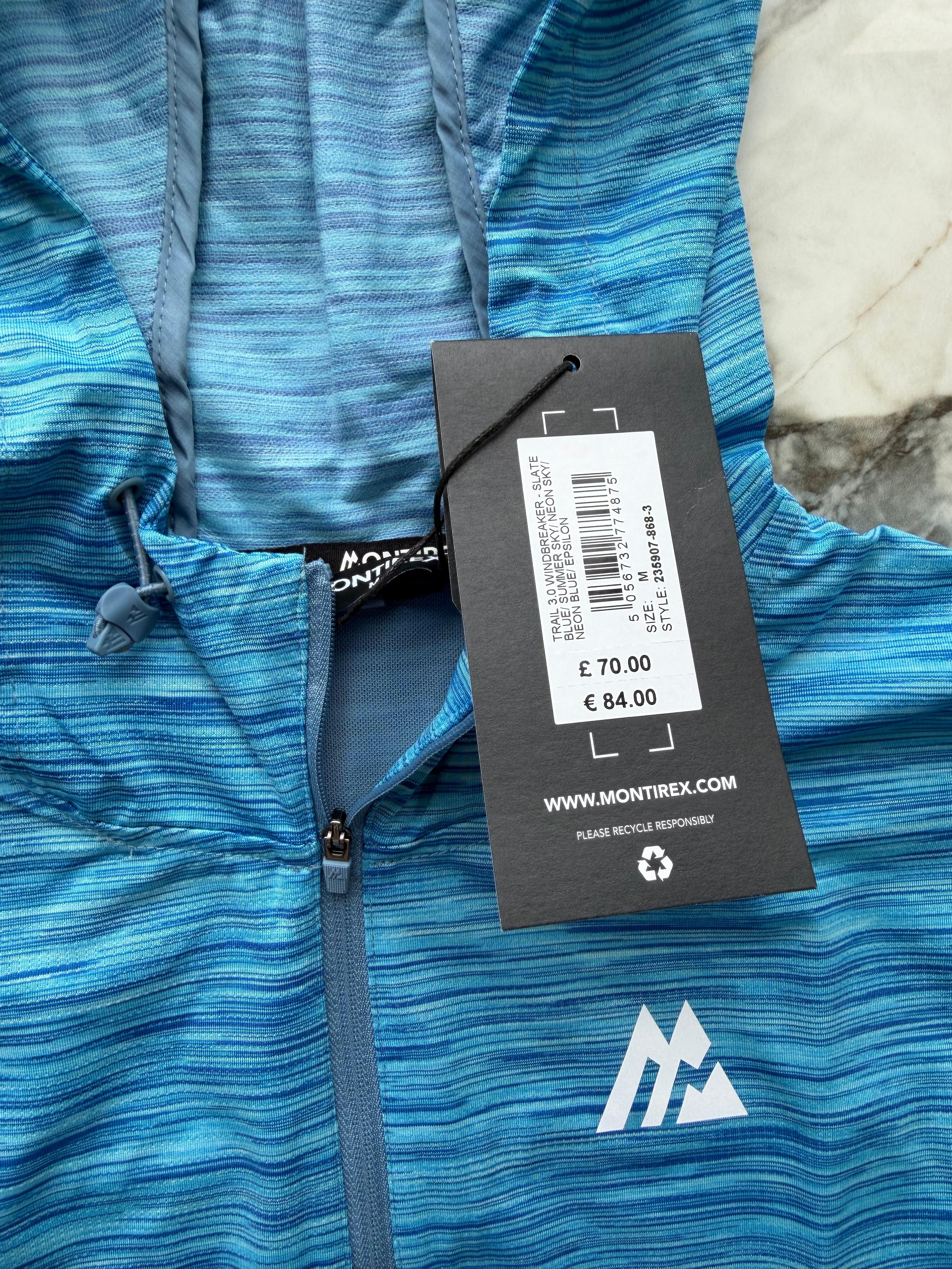 Montirex Trail 3.0 Men’s Hooded Full Zip Windbreaker Jacket Blue Size Medium